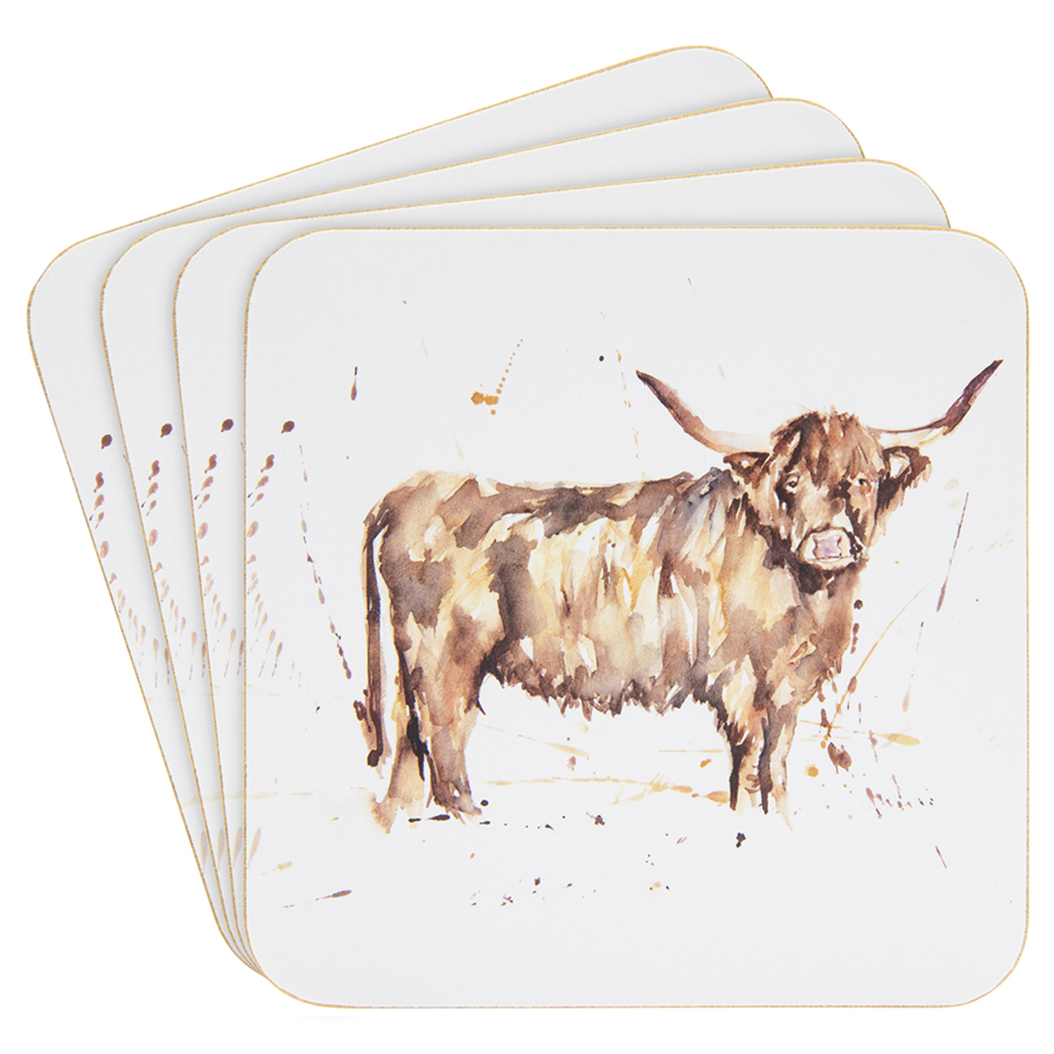 4PC Cork Back Square Coaster Set Tea Coffee Cup Mug Drinks Coaster Table Mats - Picture 20 of 64
