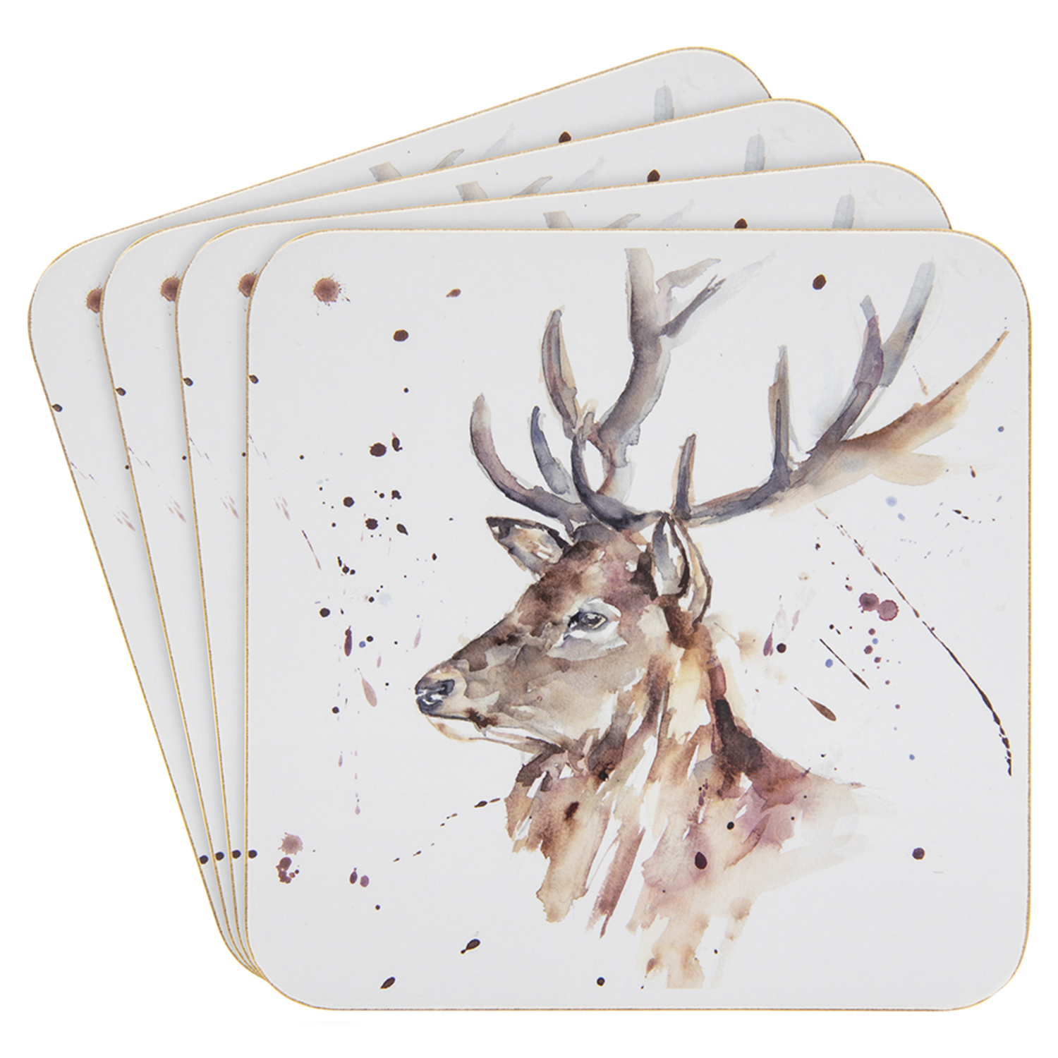 4PC Cork Back Square Coaster Set Tea Coffee Cup Mug Drinks Coaster Table Mats - Picture 24 of 64