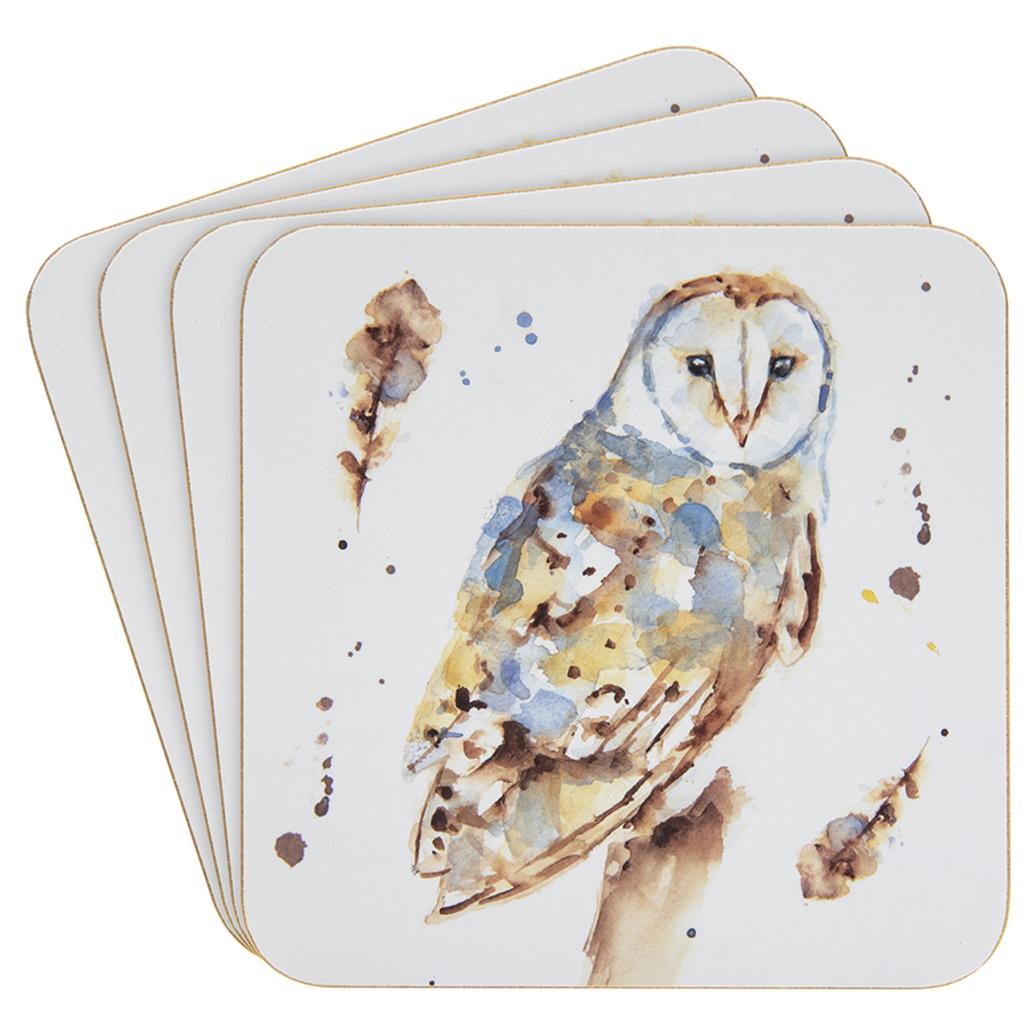 4PC Cork Back Square Coaster Set Tea Coffee Cup Mug Drinks Coaster Table Mats - Picture 23 of 64