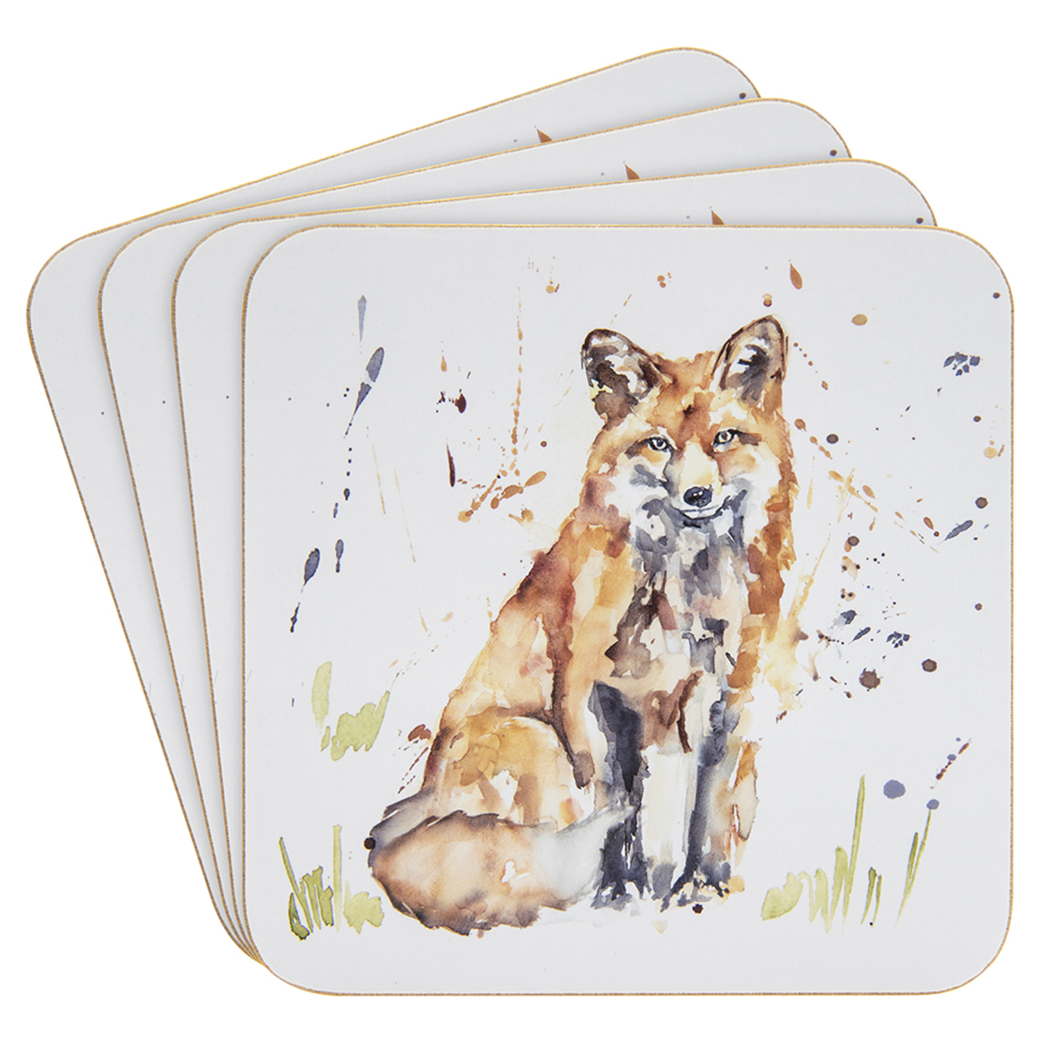 4PC Cork Back Square Coaster Set Tea Coffee Cup Mug Drinks Coaster Table Mats - Picture 25 of 64