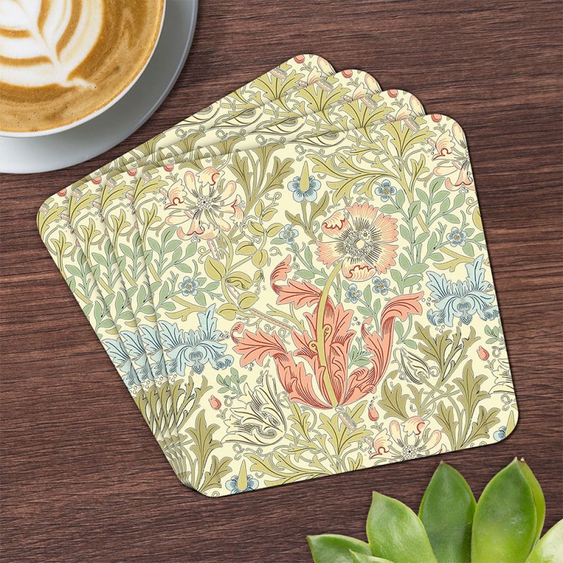 4PC Cork Back Square Coaster Set Tea Coffee Cup Mug Drinks Coaster Table Mats - Picture 55 of 64