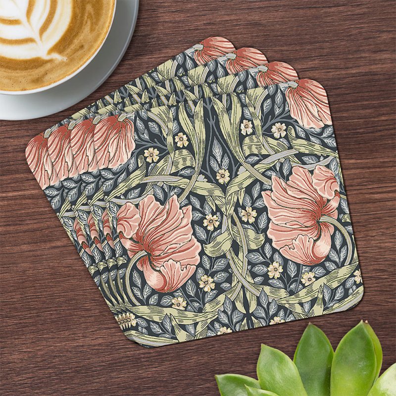4PC Cork Back Square Coaster Set Tea Coffee Cup Mug Drinks Coaster Table Mats - Picture 44 of 64