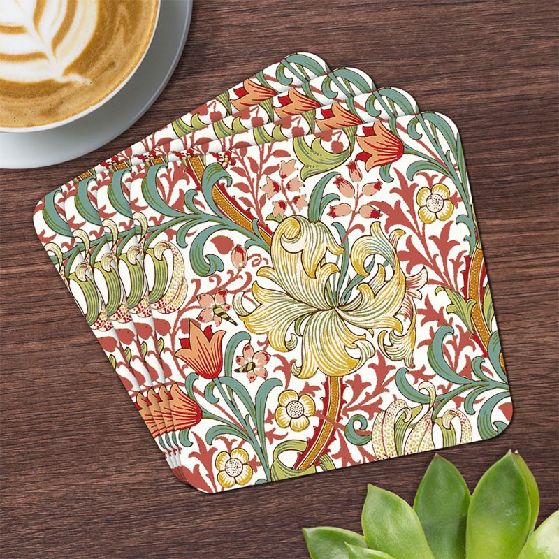 4PC Cork Back Square Coaster Set Tea Coffee Cup Mug Drinks Coaster Table Mats - Picture 32 of 64