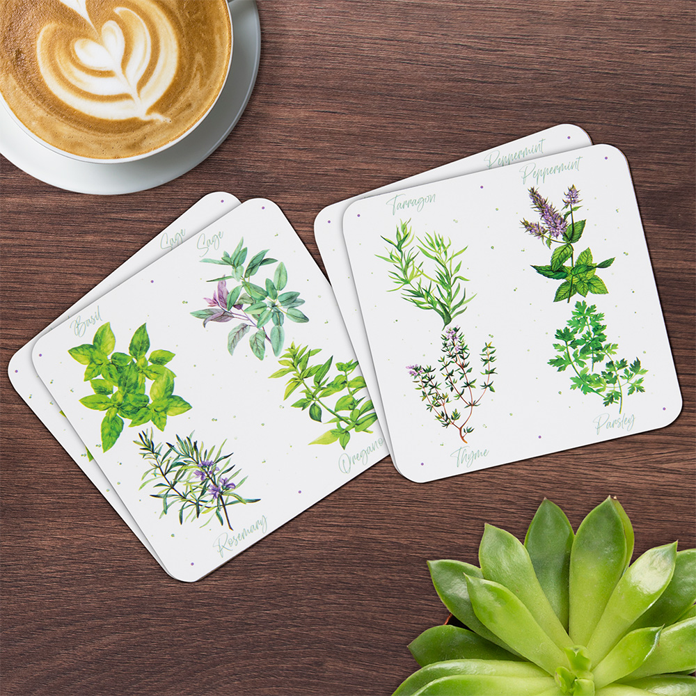 4PC Cork Back Square Coaster Set Tea Coffee Cup Mug Drinks Coaster Table Mats - Picture 33 of 64