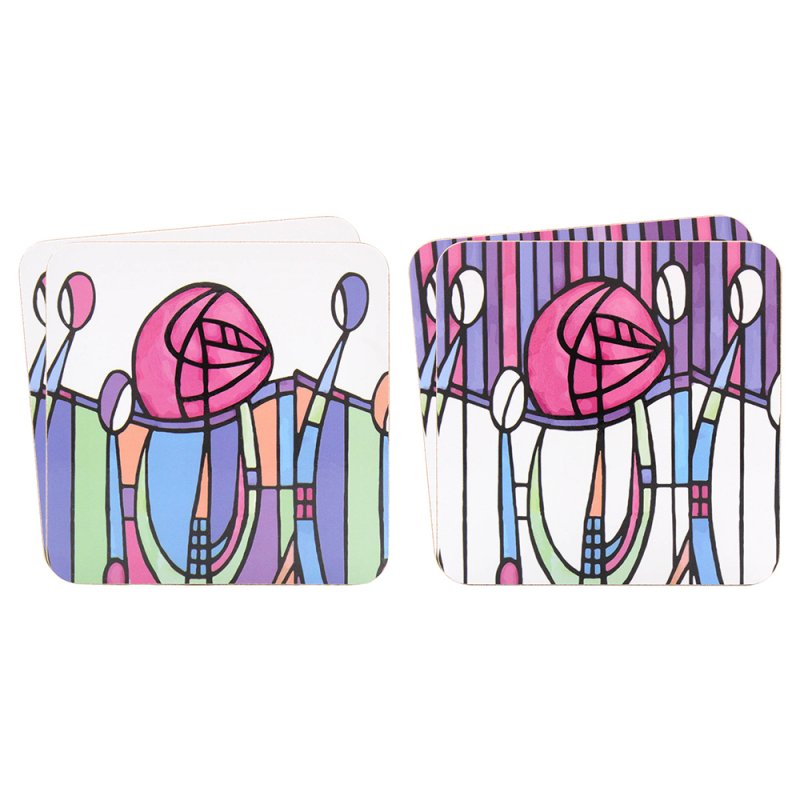 4PC Cork Back Square Coaster Set Tea Coffee Cup Mug Drinks Coaster Table Mats - Picture 42 of 64