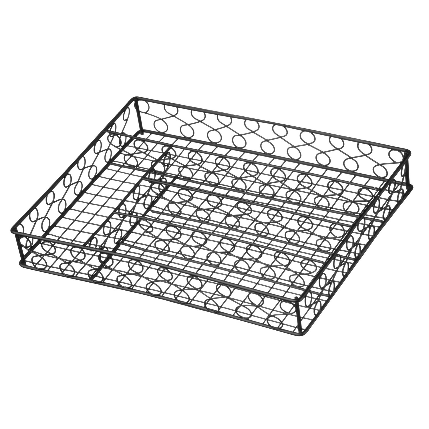 Premier Housewares 26x31x5cm Twist 5 Compartment Cutlery Tray Black