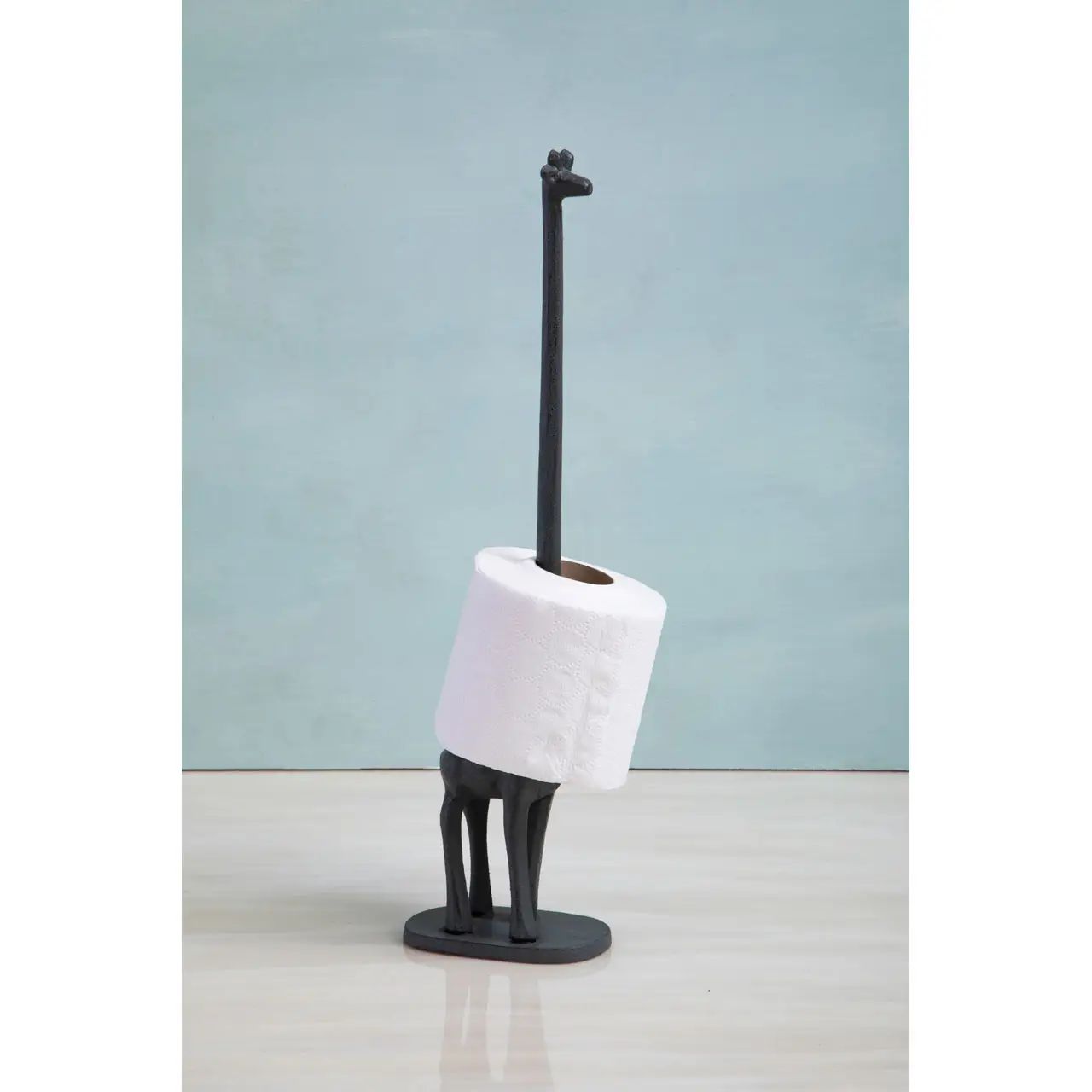Metal Cast Animal Toilet Roll Holder Free Standing Kitchen Roll Paper Towel Pole - Picture 62 of 67