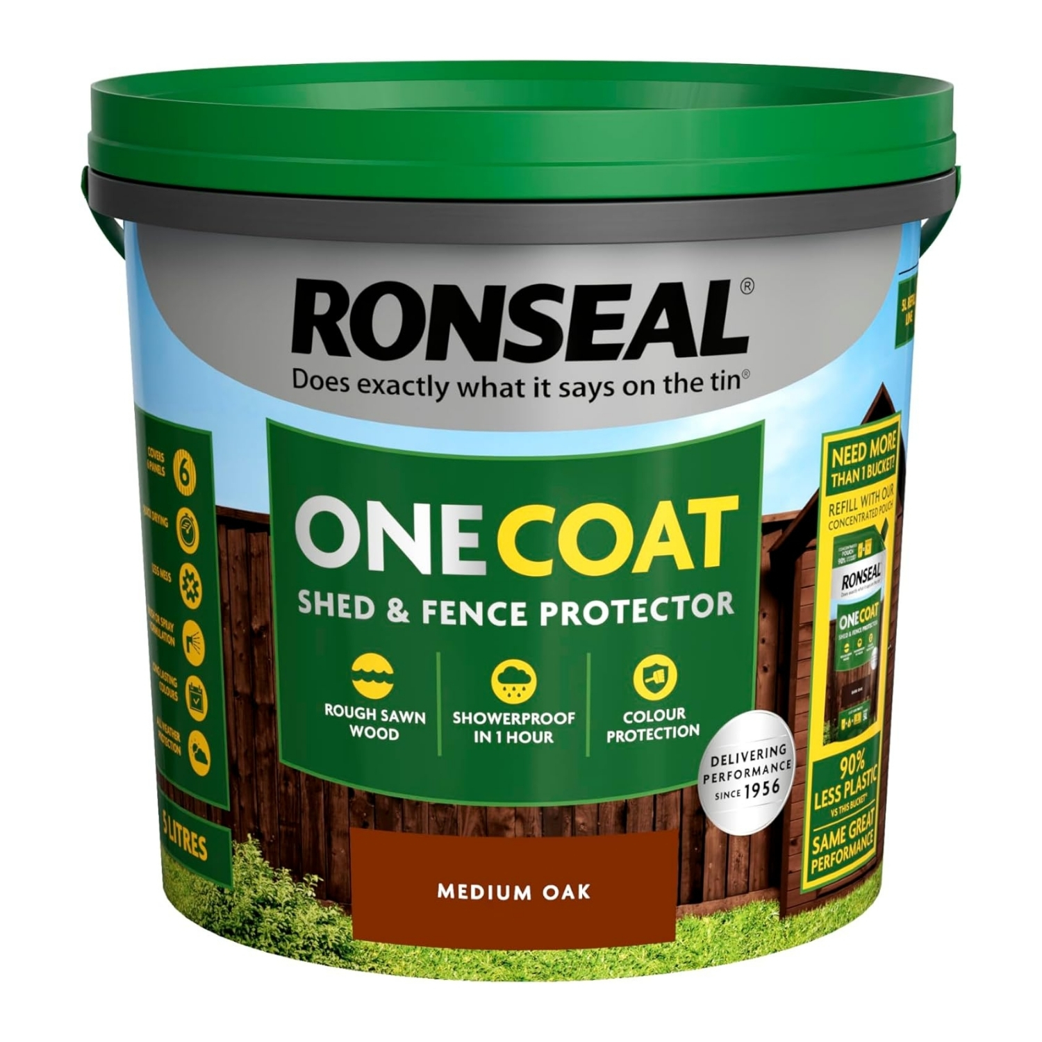 Ronseal One Coat Fence Life Garden Shed & Fence Paint Quick Dry Wood Stain 5L