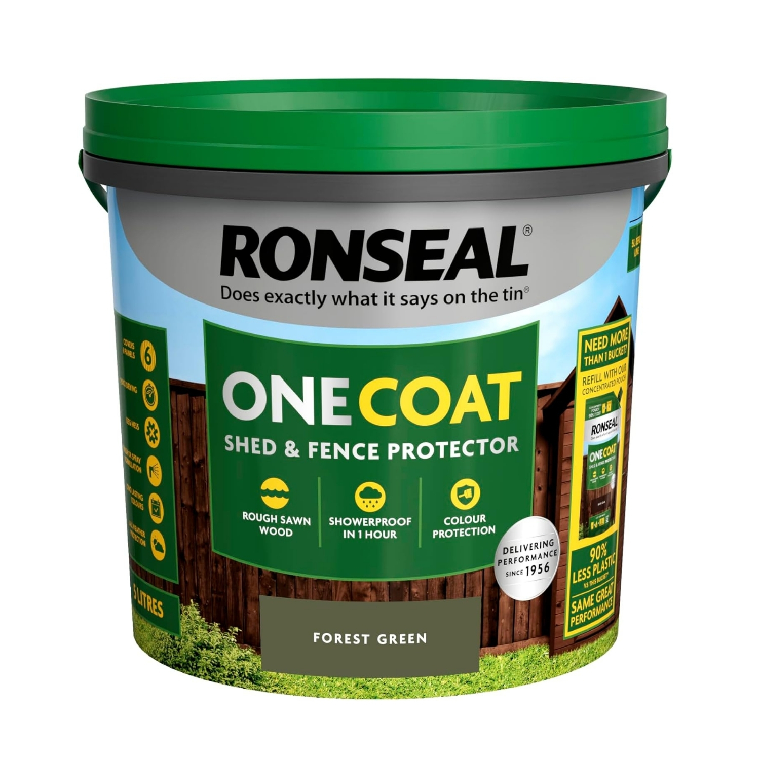 Ronseal One Coat Fence Life Garden Shed & Fence Paint Quick Dry Wood Stain 5L