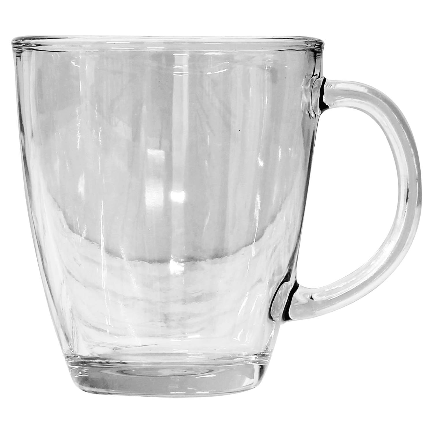 Set Of 6 12oz Clear Glass Coffee Mugs Hot Drinks Latte Cappuccino