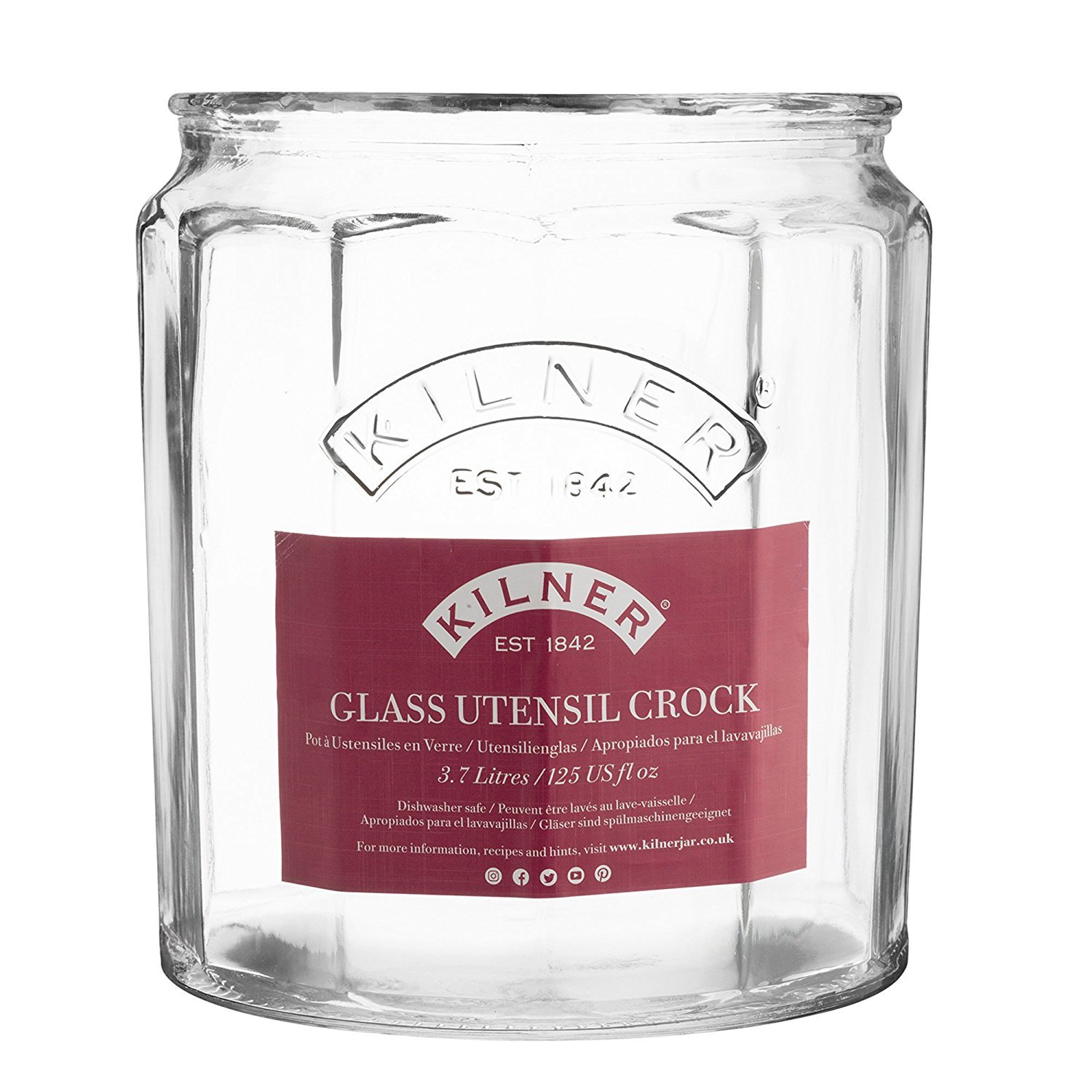 Kilner Glass Utensil Crock Holder Home Kitchen Countertop Organiser