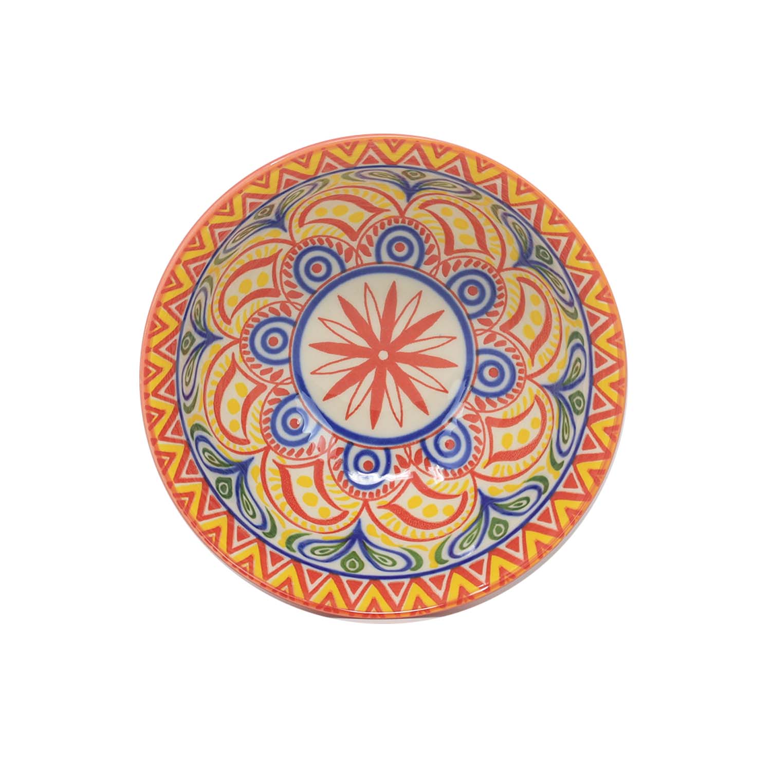 Dessert Bowl Stoneware Multicoloured Mandala Decorative Snacks Pudding Bowl 12cm - Picture 7 of 10