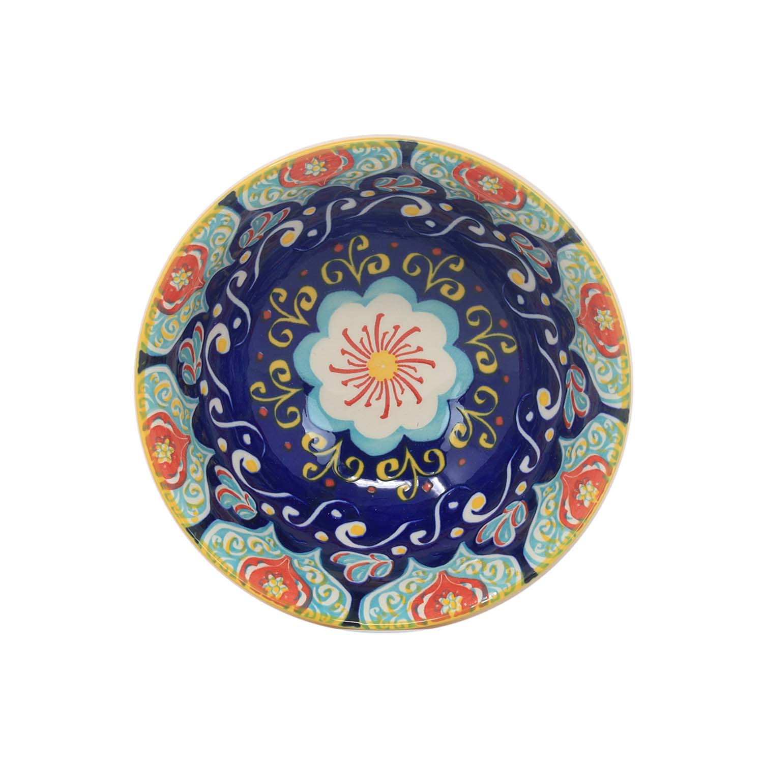 Dessert Bowl Stoneware Multicoloured Mandala Decorative Snacks Pudding Bowl 12cm - Picture 10 of 10