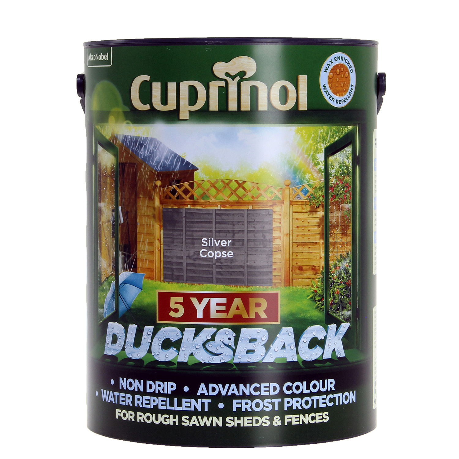 Cuprinol Ducksback Garden Shed & Fence Paint Quick Dry Paints Wood Stain 5 Litre