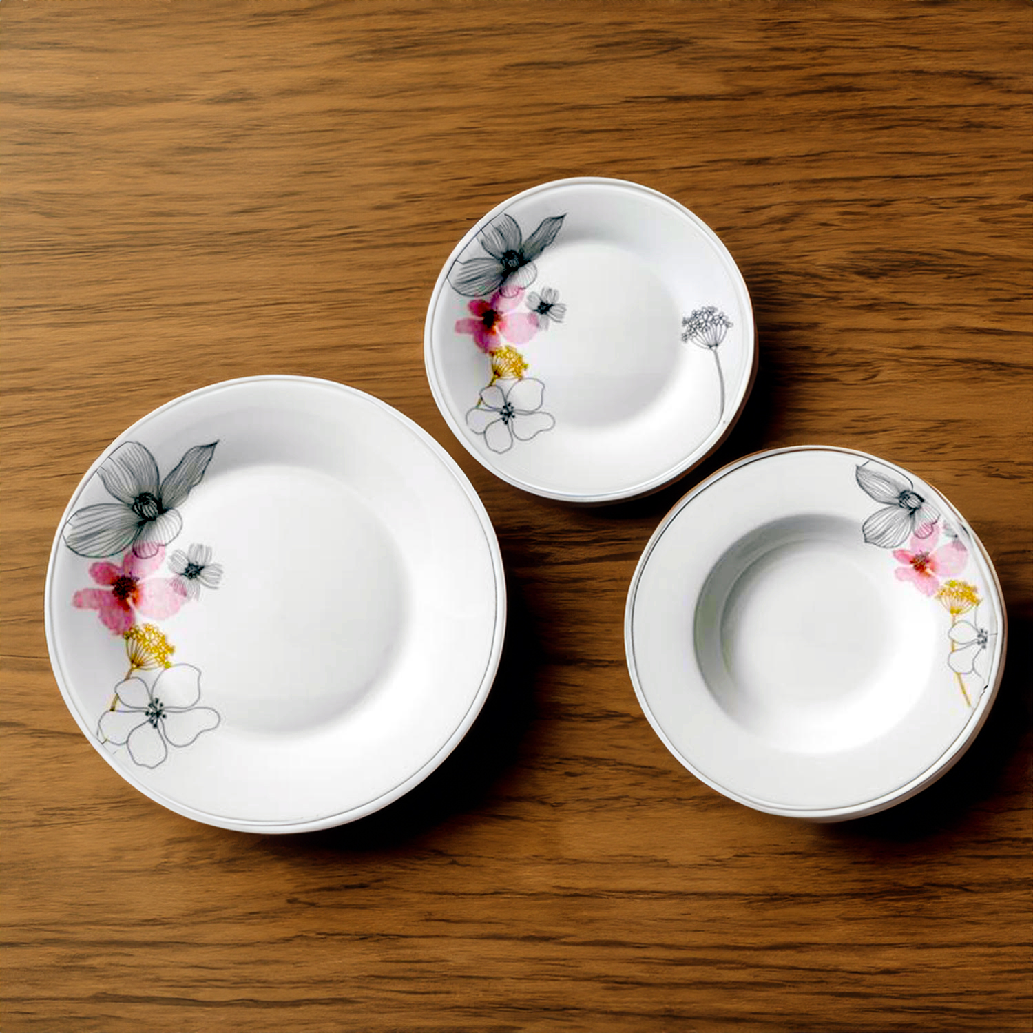 12-Piece Dinner Set White Ceramic Dinnerware Side Soup Dinner Plates Tableware - Picture 20 of 35