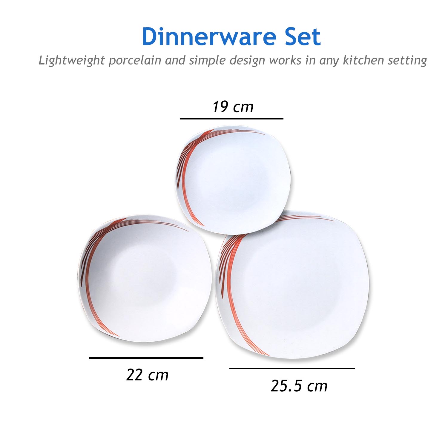 12-Piece Dinner Set White Ceramic Dinnerware Side Soup Dinner Plates Tableware - Picture 23 of 35