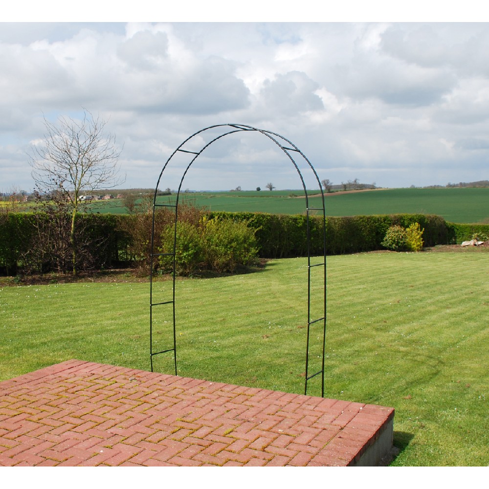 METAL GARDEN ARCH TRELLIS CLIMBING PLANT ROSES HEAVY DUTY BLACK STRONG