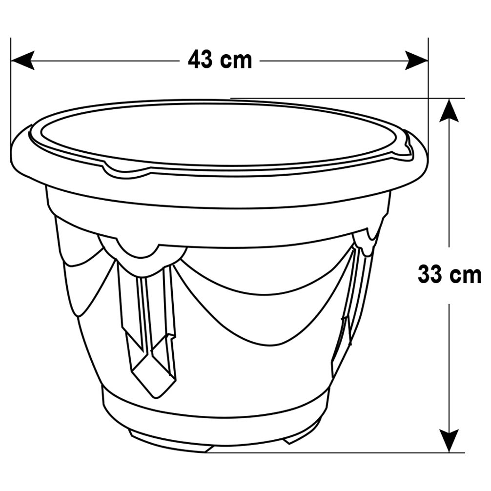 Venetian Plant Pot Garden Flower Pots Herb Planter & Saucer Tray Plants Holder - Picture 7 of 35