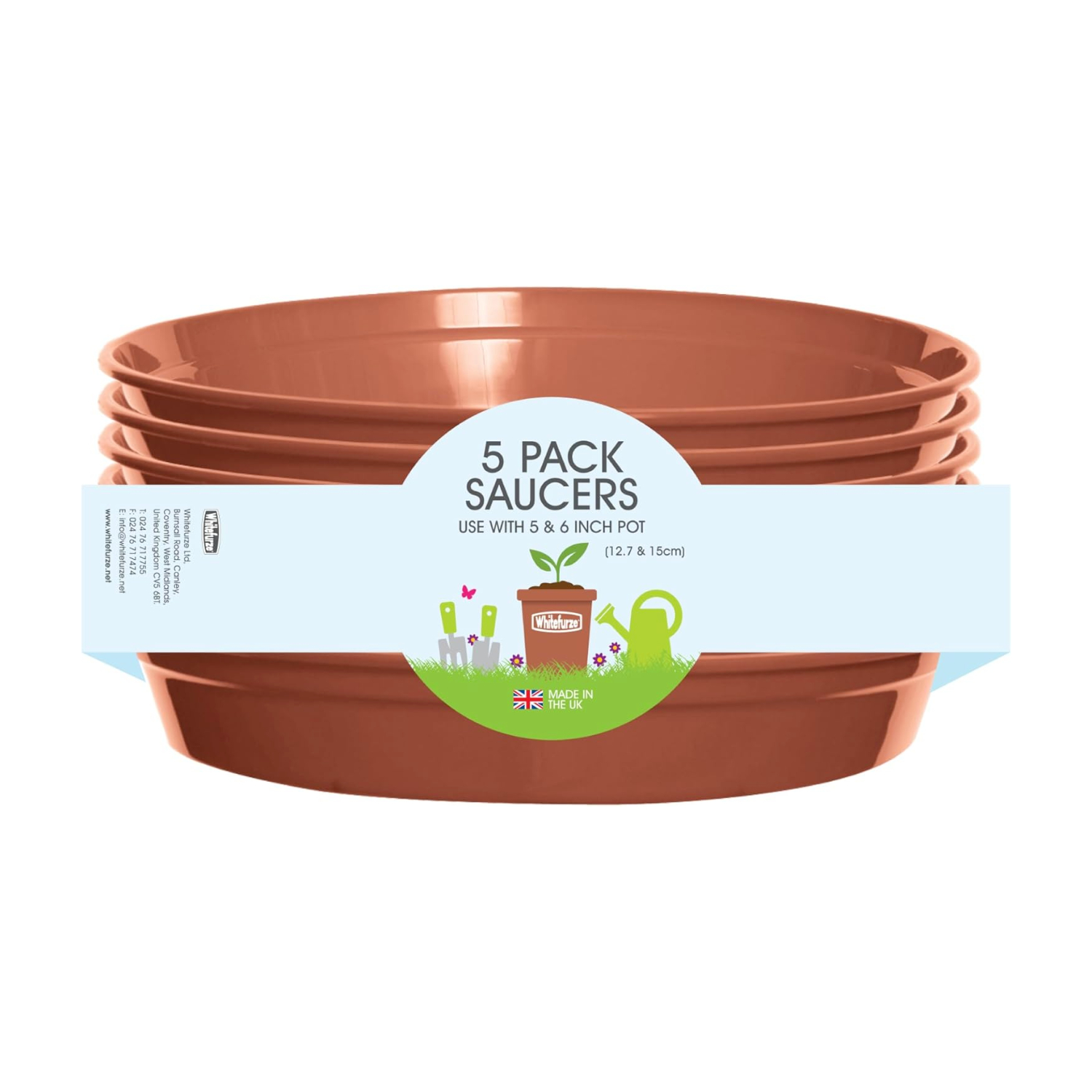 Vaso per piante in plastica terracotta casa giardino fioriera erbe fioriera e piattino vassoio - Foto 11 di 16
