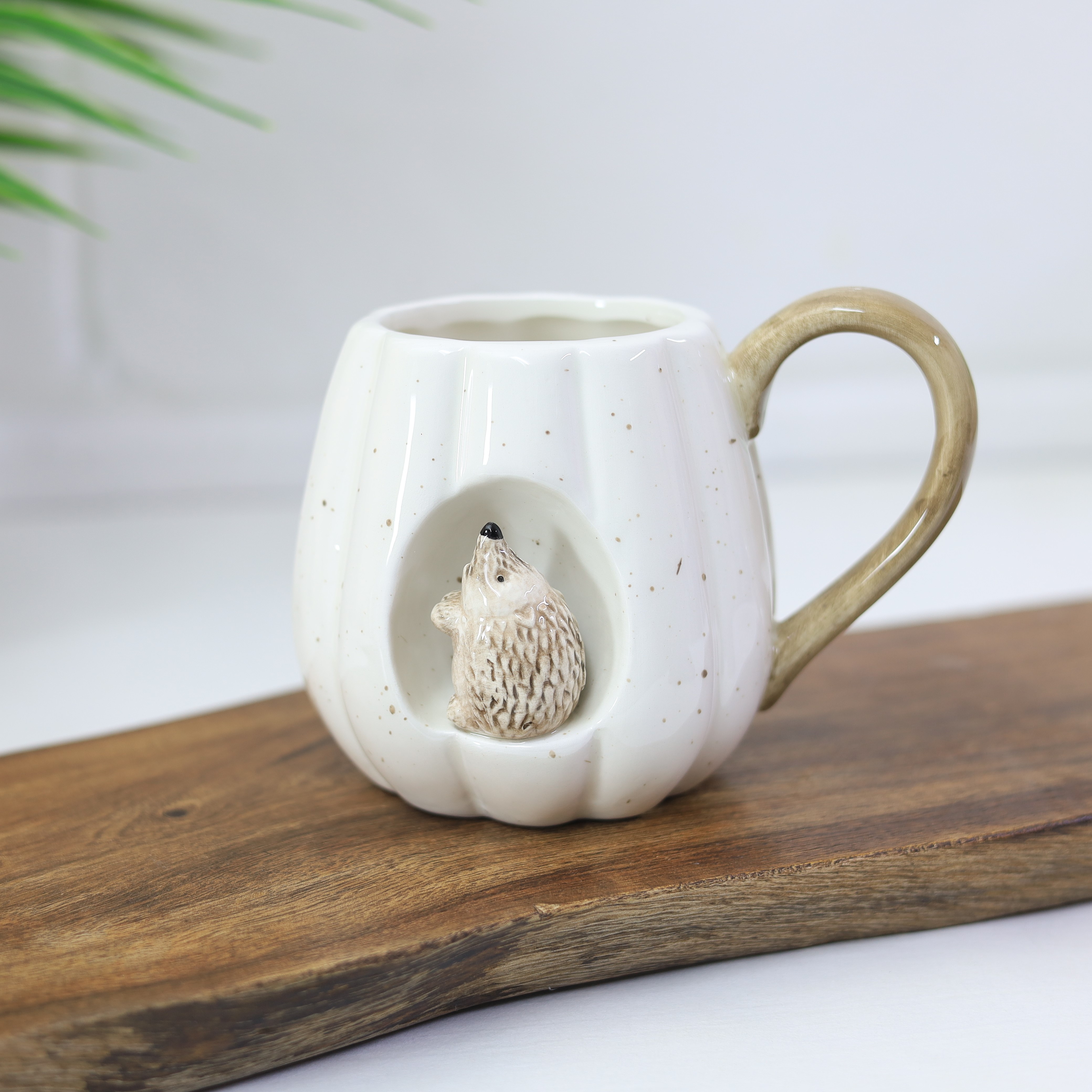 Keramik Teekanne Becher Salz & Pfeffer 3D Igel weiß Kürbis Design Country Living - Bild 4 von 15