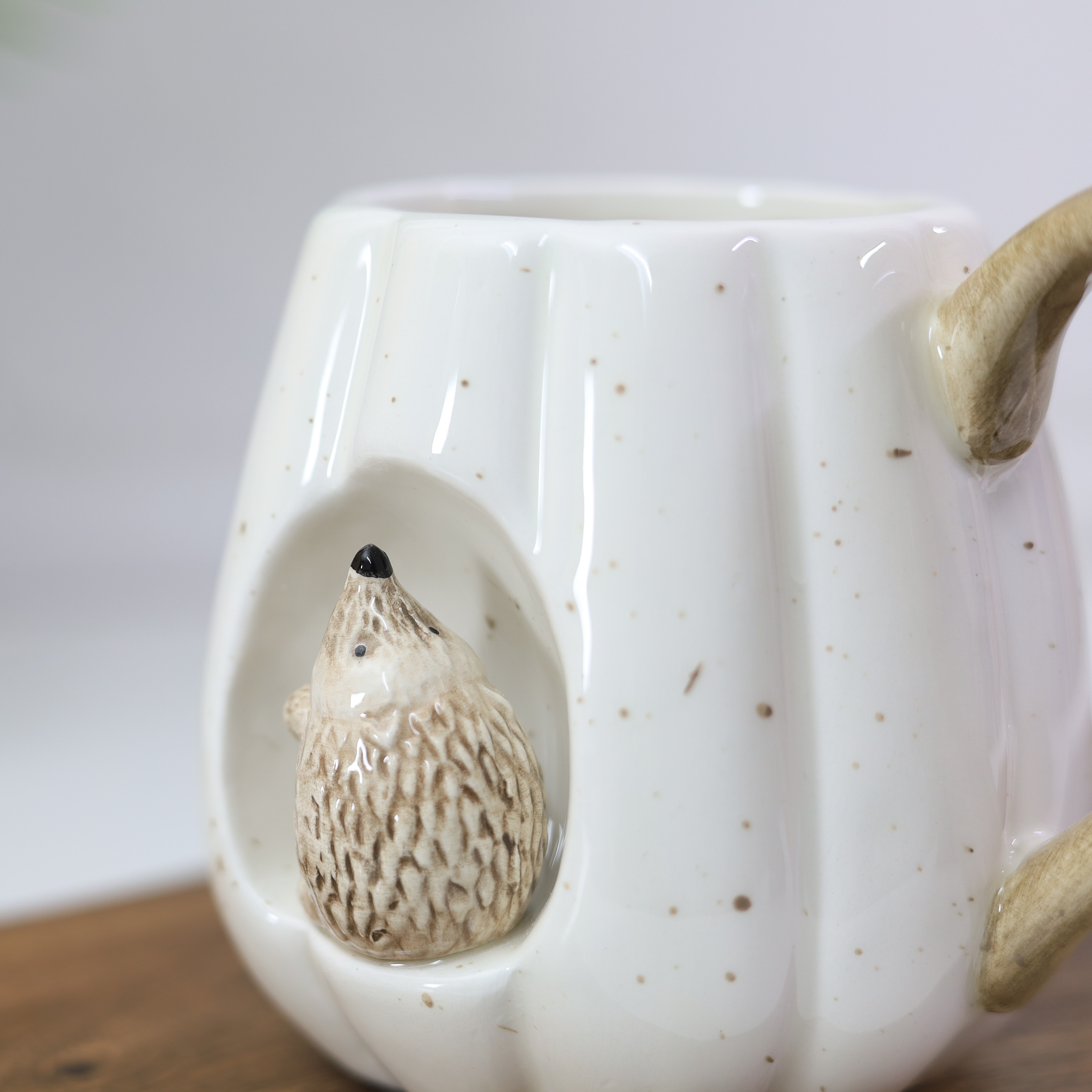 Keramik Teekanne Becher Salz & Pfeffer 3D Igel weiß Kürbis Design Country Living - Bild 7 von 15