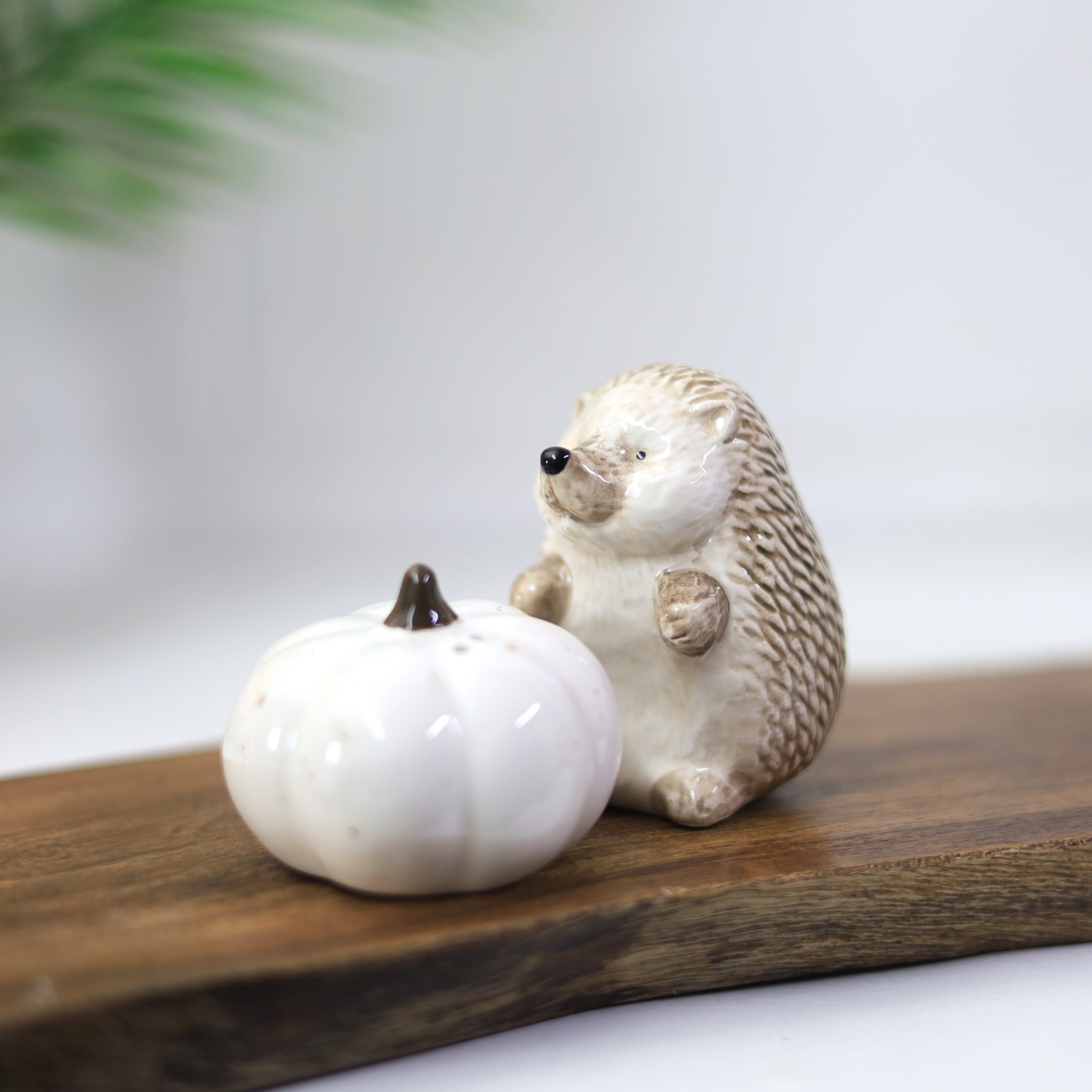 Keramik Teekanne Becher Salz & Pfeffer 3D Igel weiß Kürbis Design Country Living - Bild 10 von 15