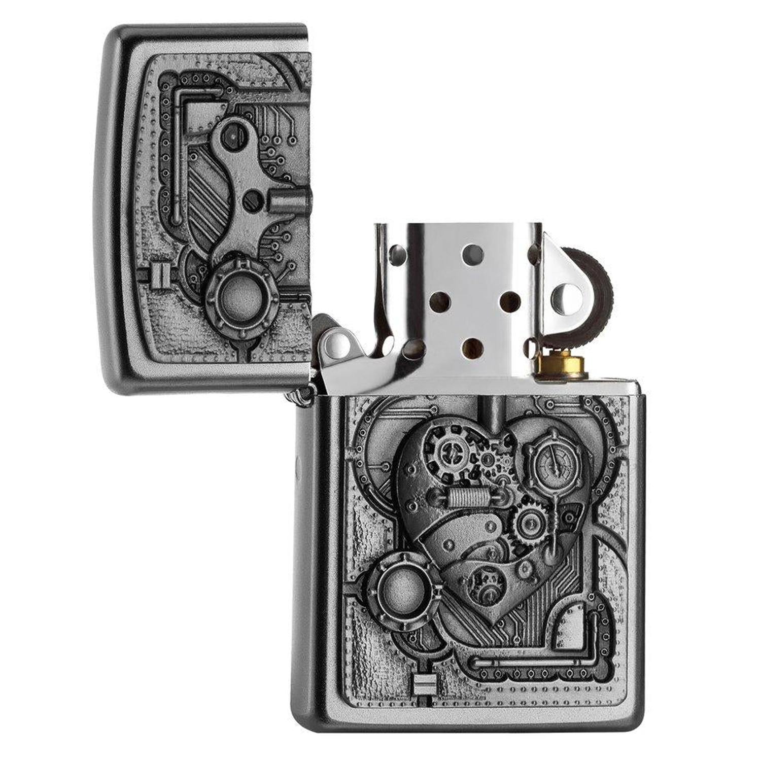 Zippo Lighter Street Chrome Emblem Mechanical Windproof Refillable Gift Box - Picture 8 of 14