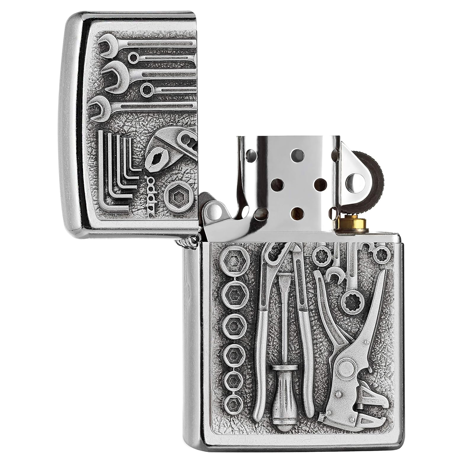 Zippo Lighter Street Chrome Emblem Mechanical Windproof Refillable Gift Box - Picture 11 of 14