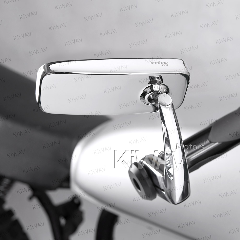 BAR END MIRRORS chrome Classic rectangle 12mm bolton fits BMW