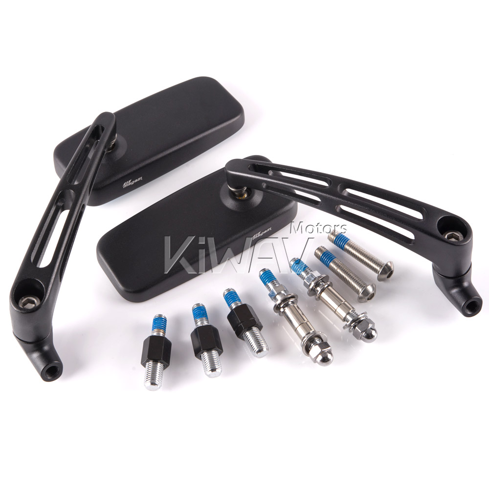 Convex motorcycle mirrors slotted stem ClassicMX for Harley & Metric 10mm bikes - Picture 13 of 41