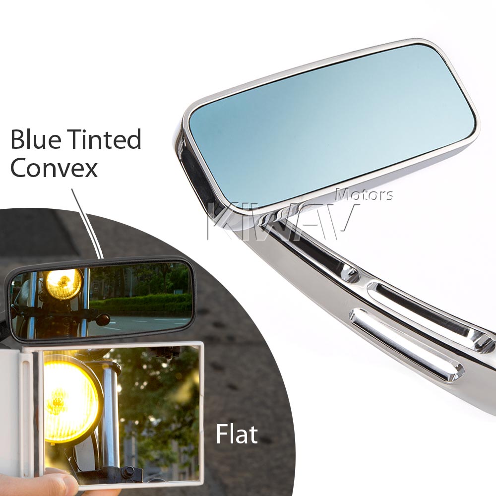 Convex motorcycle mirrors slotted stem ClassicMX for Harley & Metric 10mm bikes - Picture 27 of 41