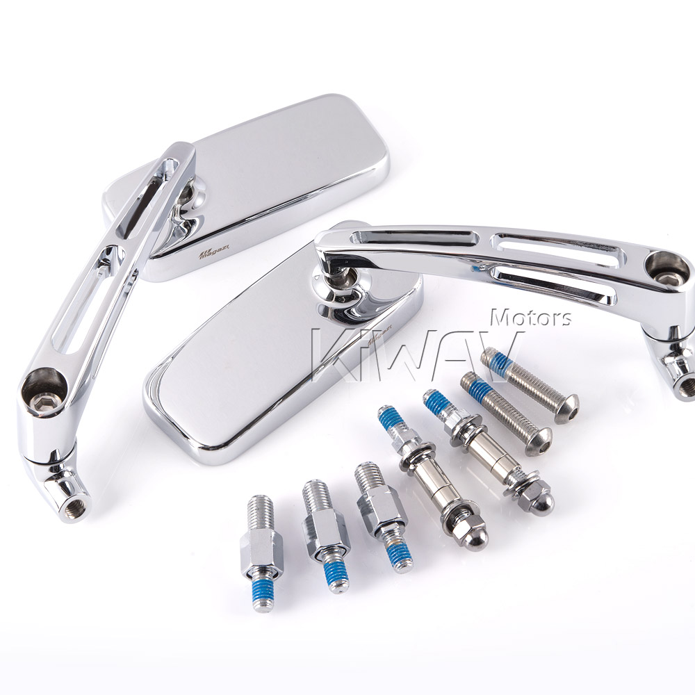 Convex motorcycle mirrors slotted stem ClassicMX for Harley & Metric 10mm bikes - Picture 31 of 41