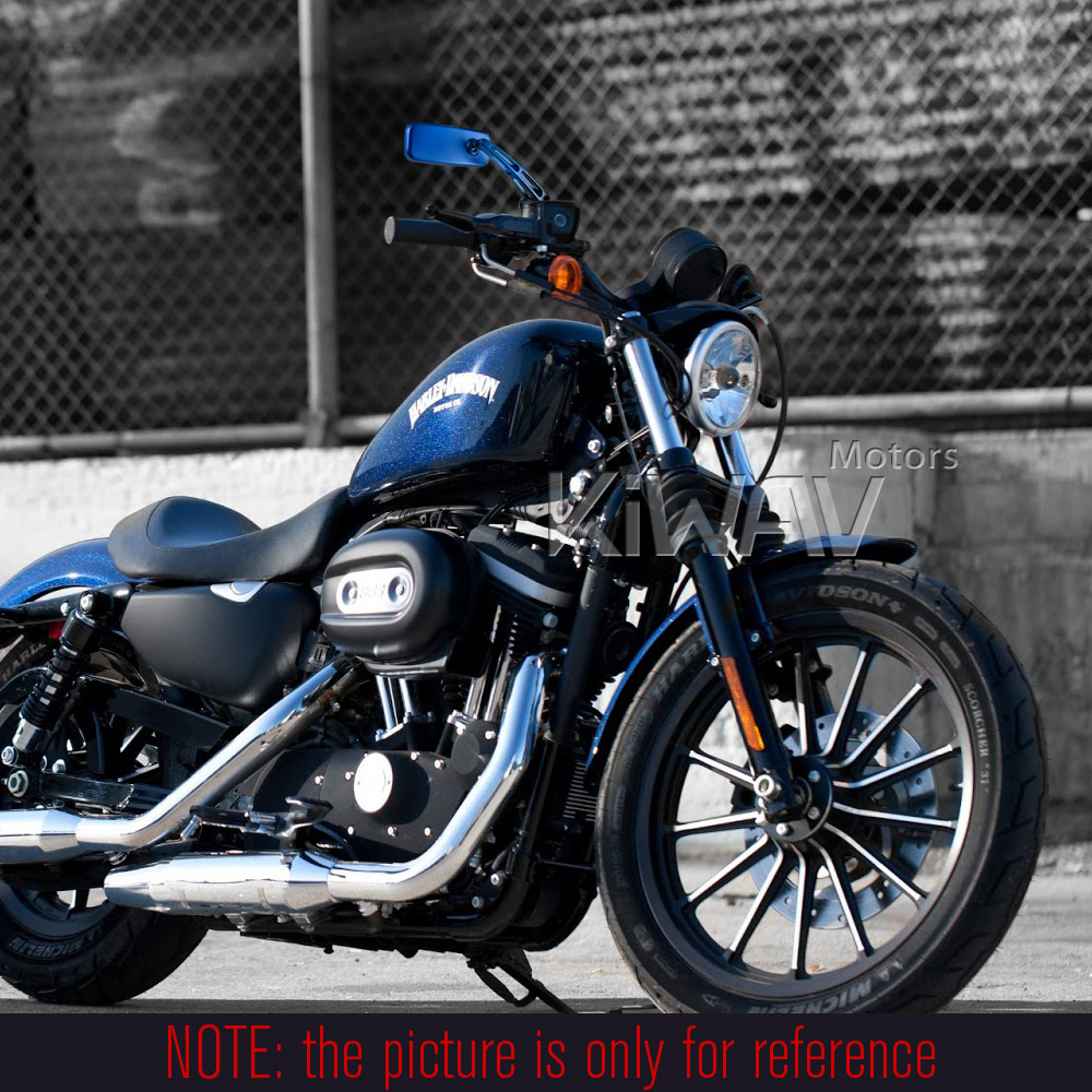 Convex motorcycle mirrors slotted stem ClassicMX for Harley & Metric 10mm bikes - Picture 19 of 41