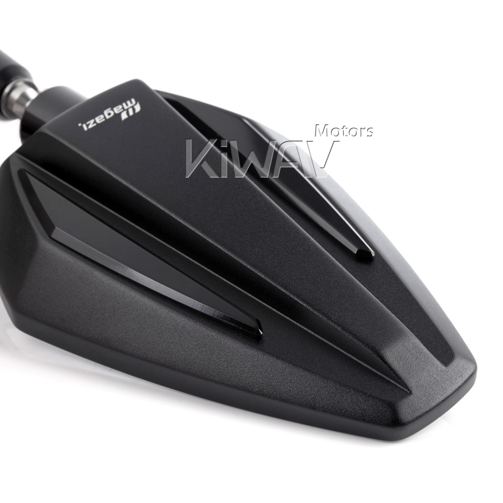 ACHILLES REAR MIRROR black 3D block aluminum universal M10 1.25p 168.