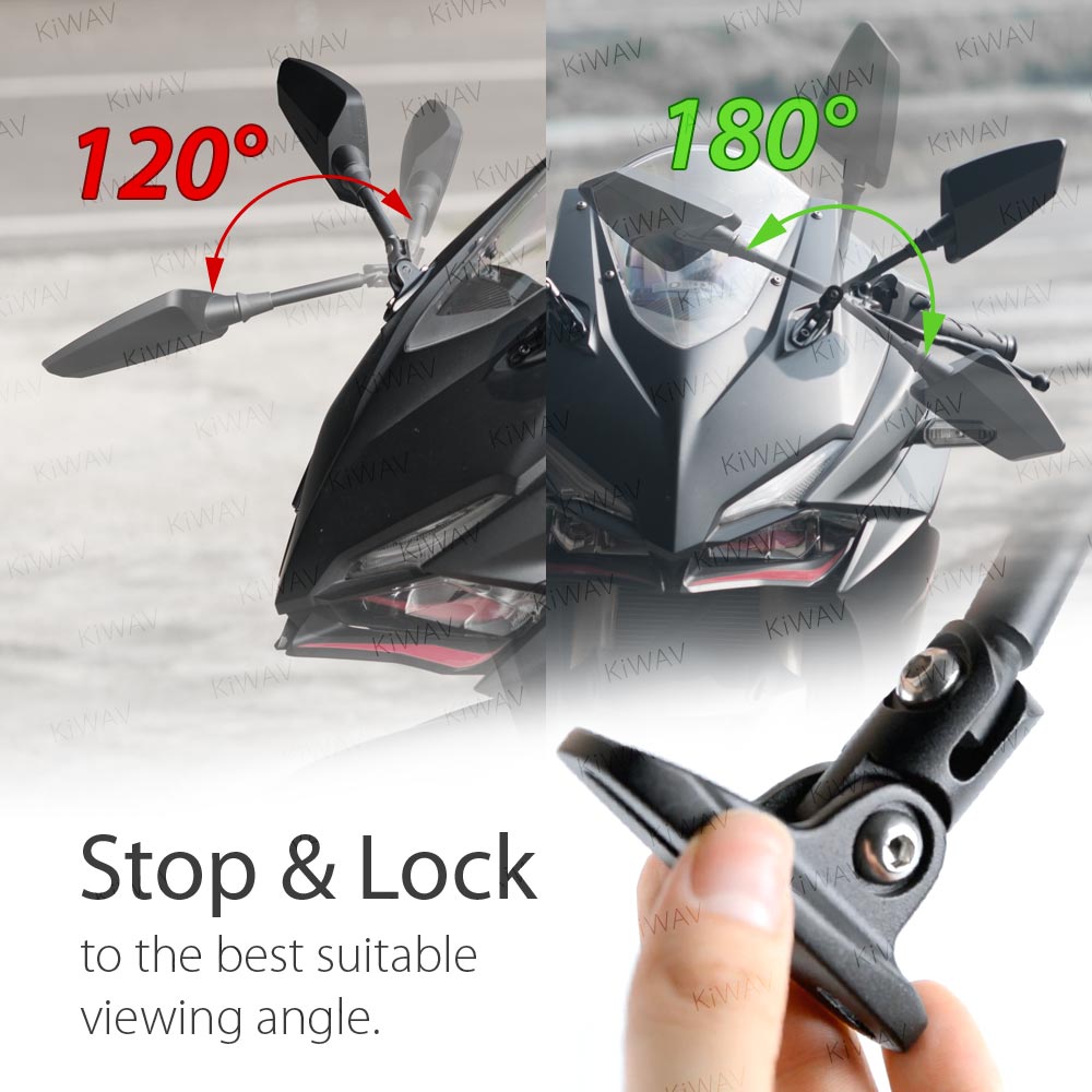 Hawk motorcycle mirrors convex fairing mount for sportsbike racing PAIR - Picture 13 of 53
