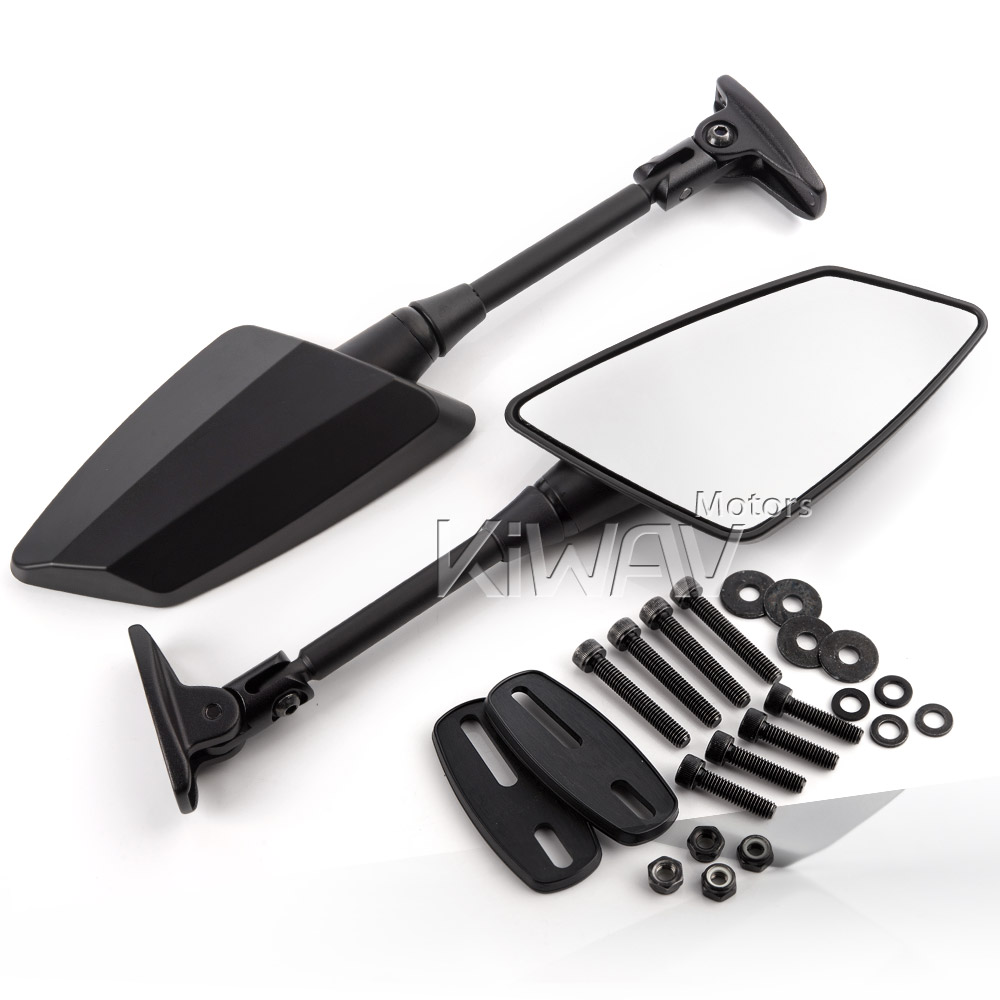 Hawk motorcycle mirrors convex fairing mount for sportsbike racing PAIR - Picture 15 of 53