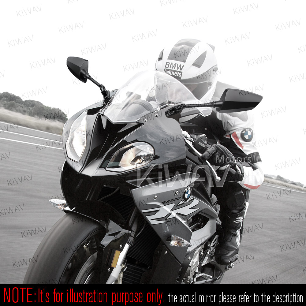 Hawk motorcycle mirrors convex fairing mount for sportsbike racing PAIR - Picture 16 of 53