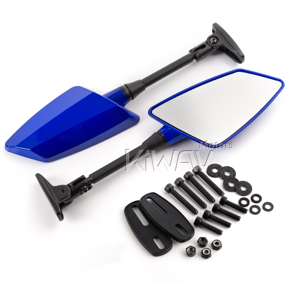 Hawk motorcycle mirrors convex fairing mount for sportsbike racing PAIR - Picture 23 of 53