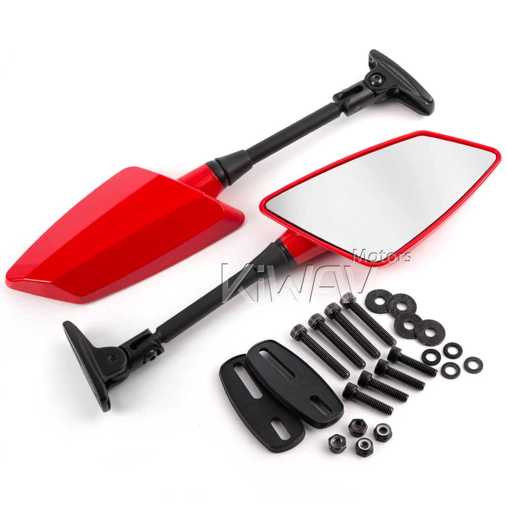 Hawk motorcycle mirrors convex fairing mount for sportsbike racing PAIR - Picture 45 of 53