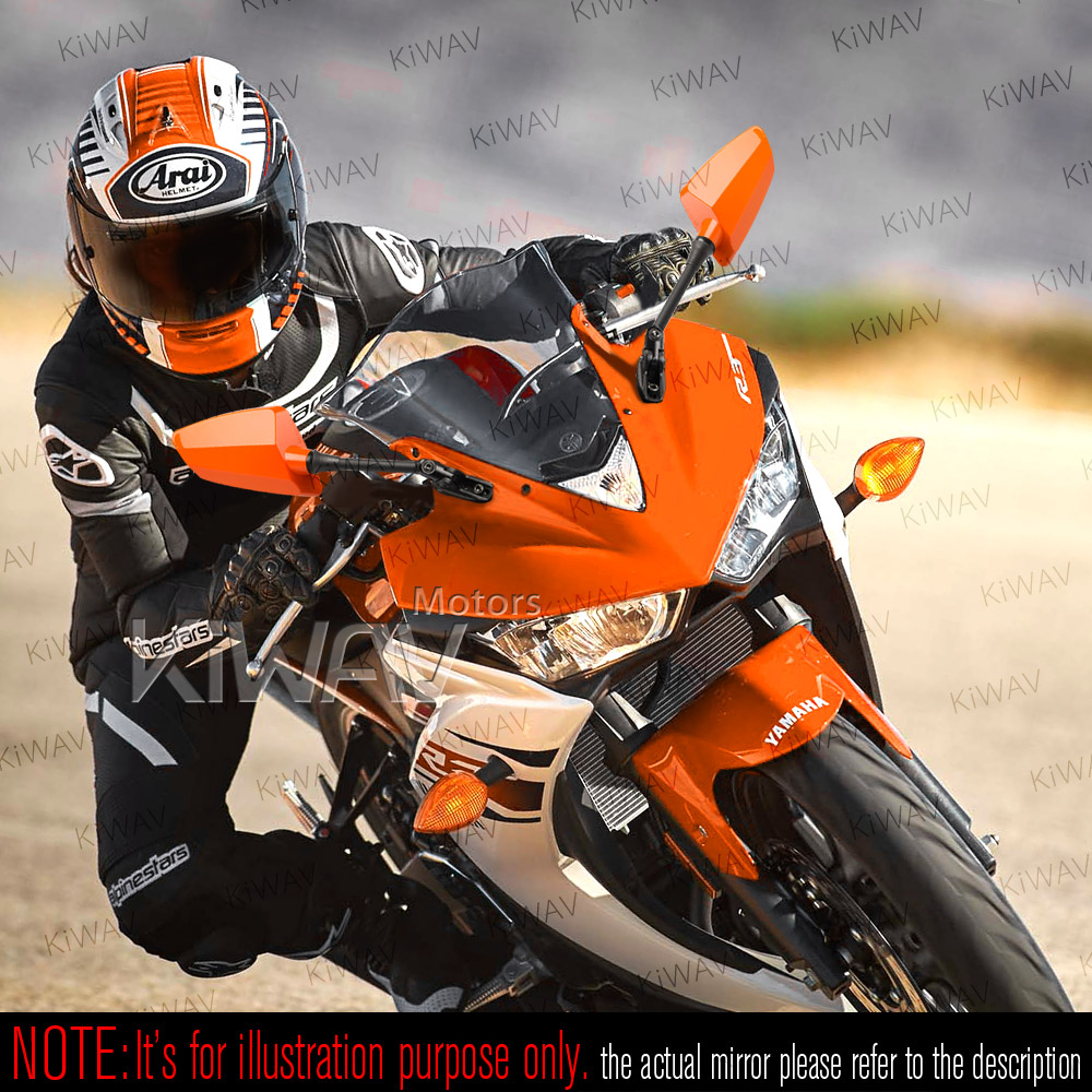 Hawk motorcycle mirrors convex fairing mount for sportsbike racing PAIR - Picture 34 of 53