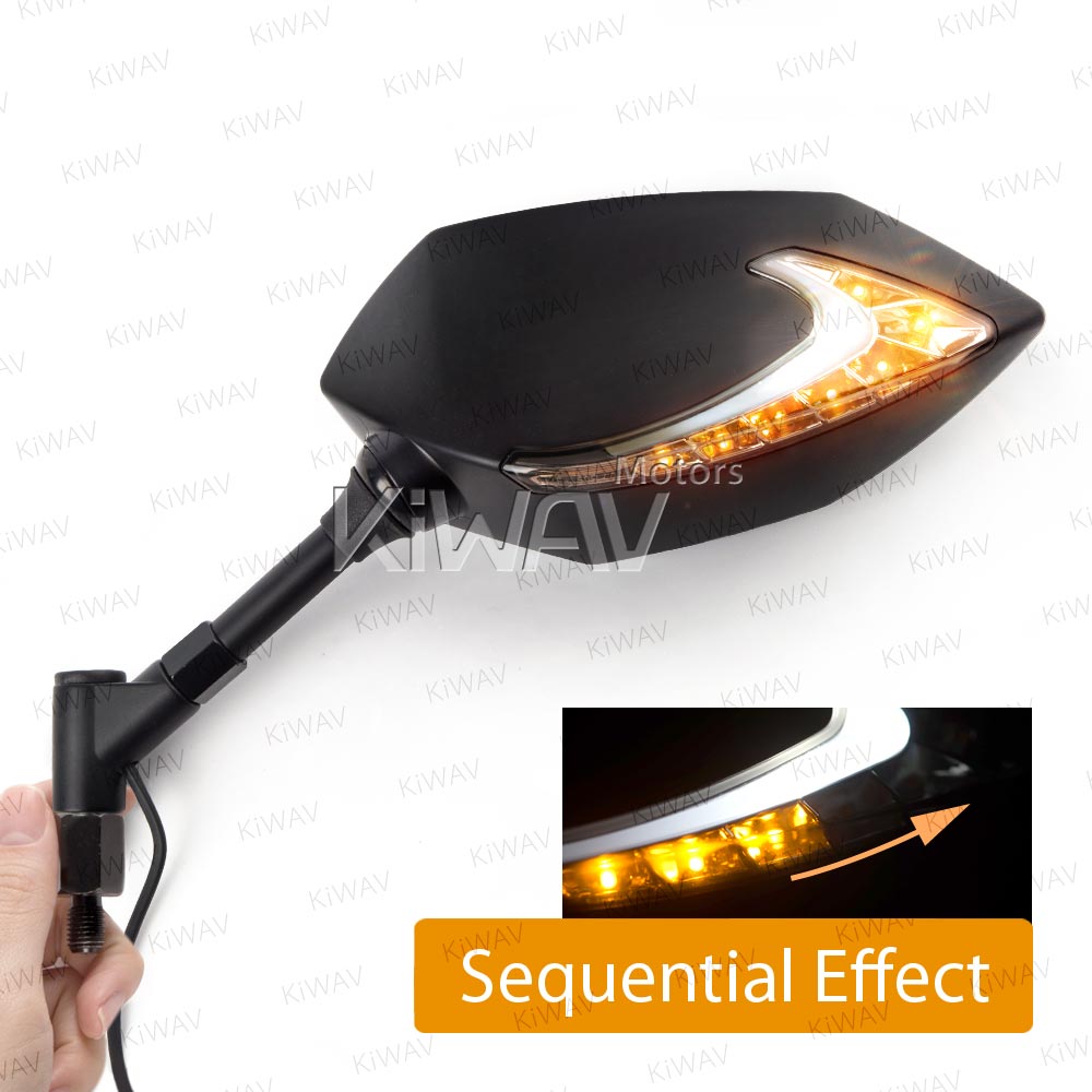 Lucifer dual LED mirrors sequential effect for M10 1.5 pitch BMW motorcycles - Picture 9 of 14