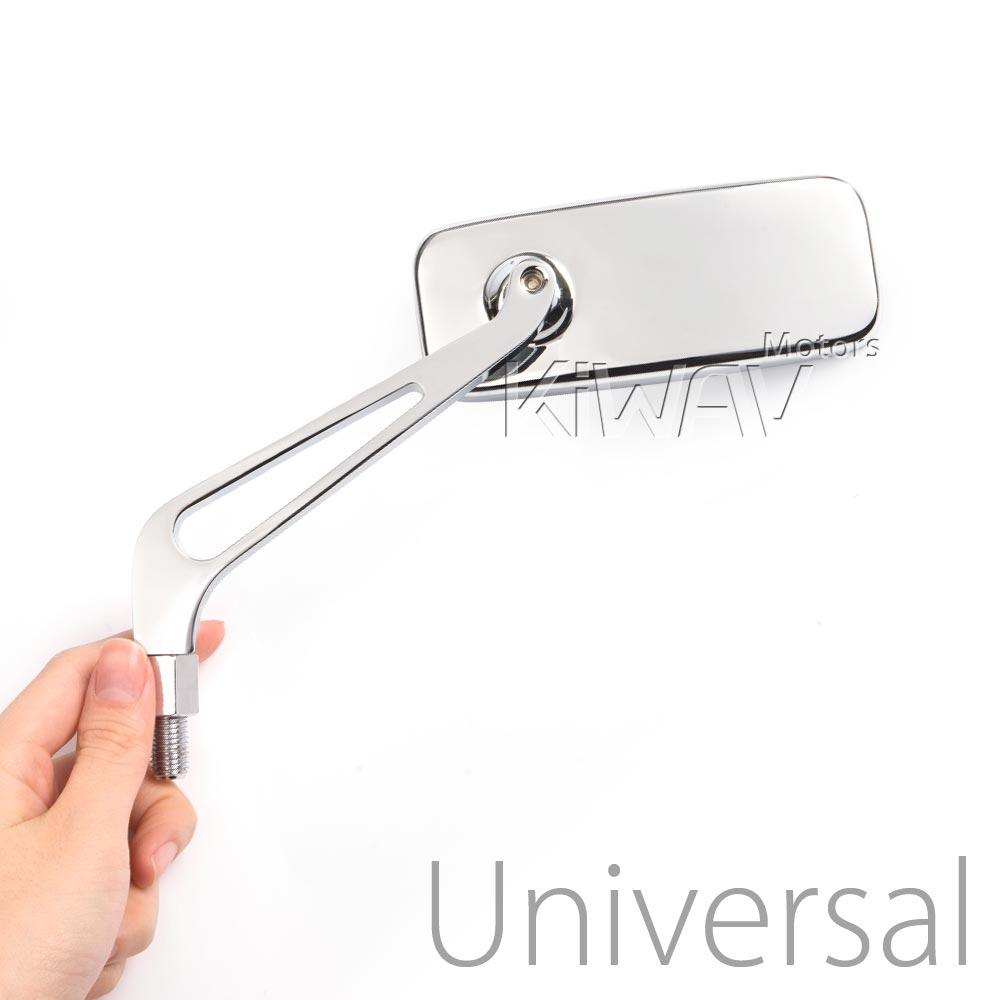 Classic rectangular mirror universal 10mm 5/16" for metric and H-D motorcycles - Picture 16 of 18