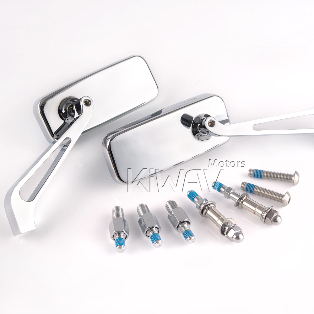 Classic rectangular mirror universal 10mm 5/16" for metric and H-D motorcycles - Picture 18 of 18