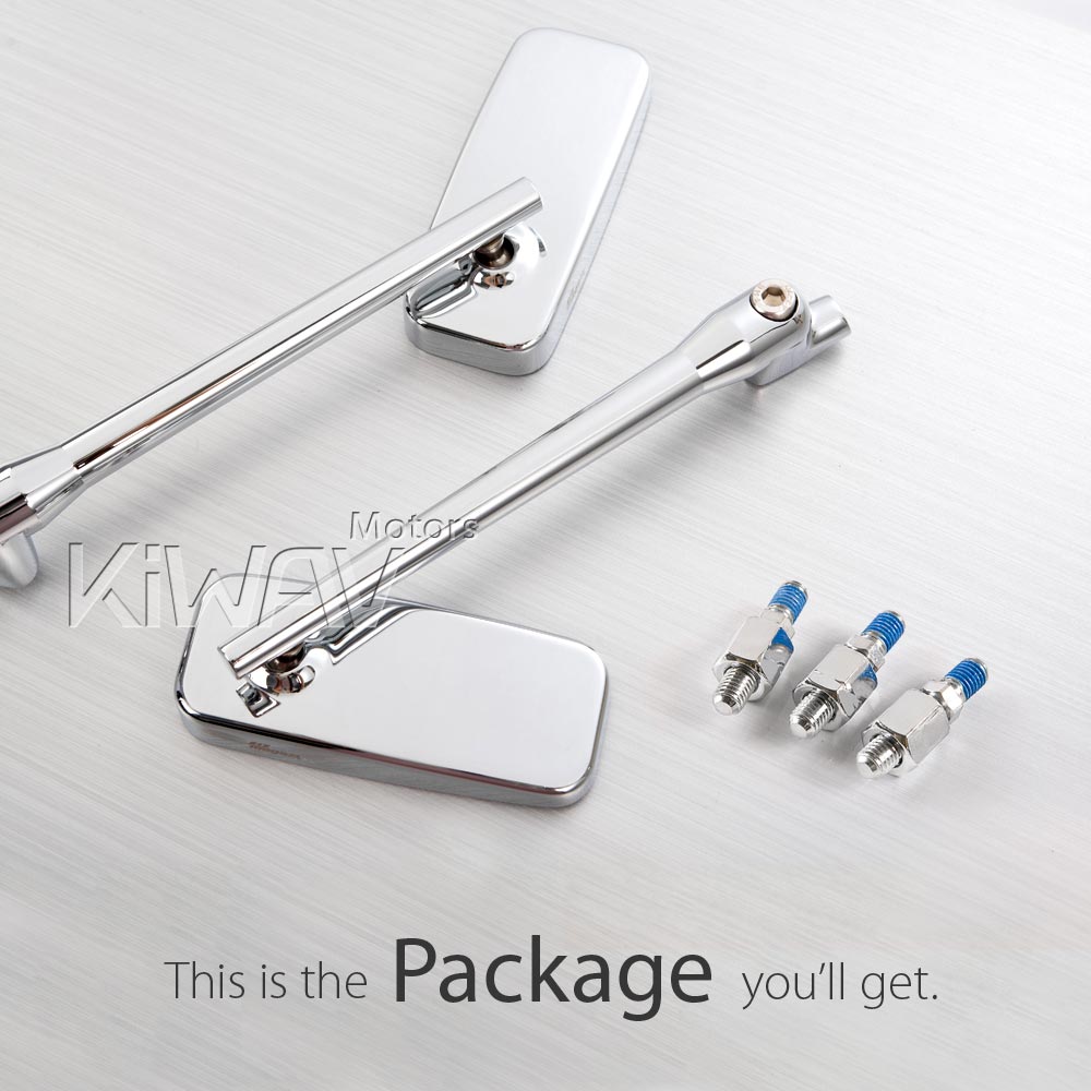 Motorcycle mirrors Classic Plus long stem 8mm 1.25pitch for scooter ATV eBay