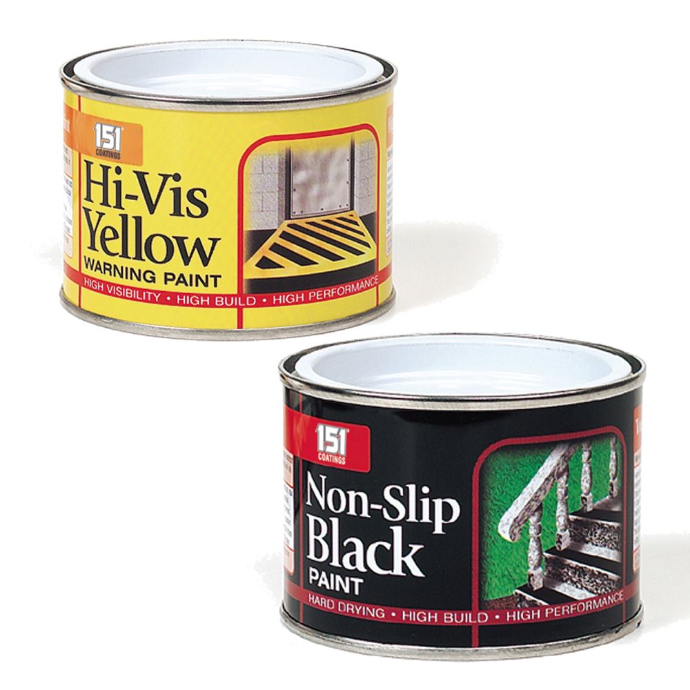 151 Non Slip Black floor Paint and Hi Vis Yellow steps