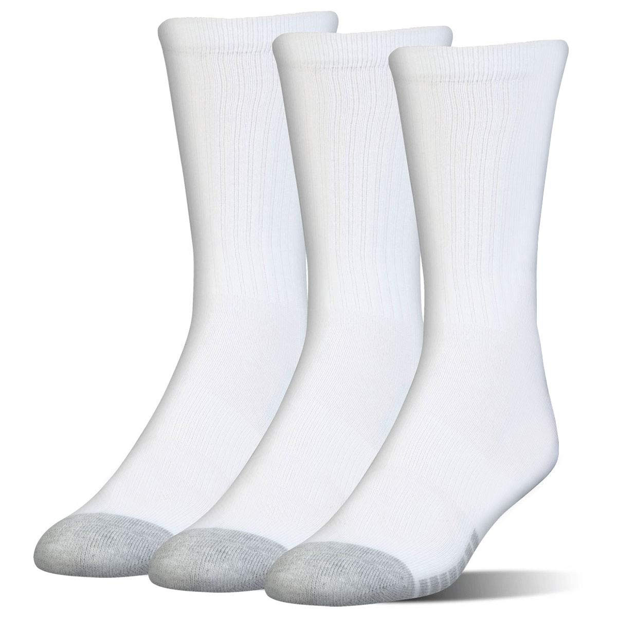 White New Under Armour 3-Pack Elevated Performance Crew Socks Size M UK 3-7.5