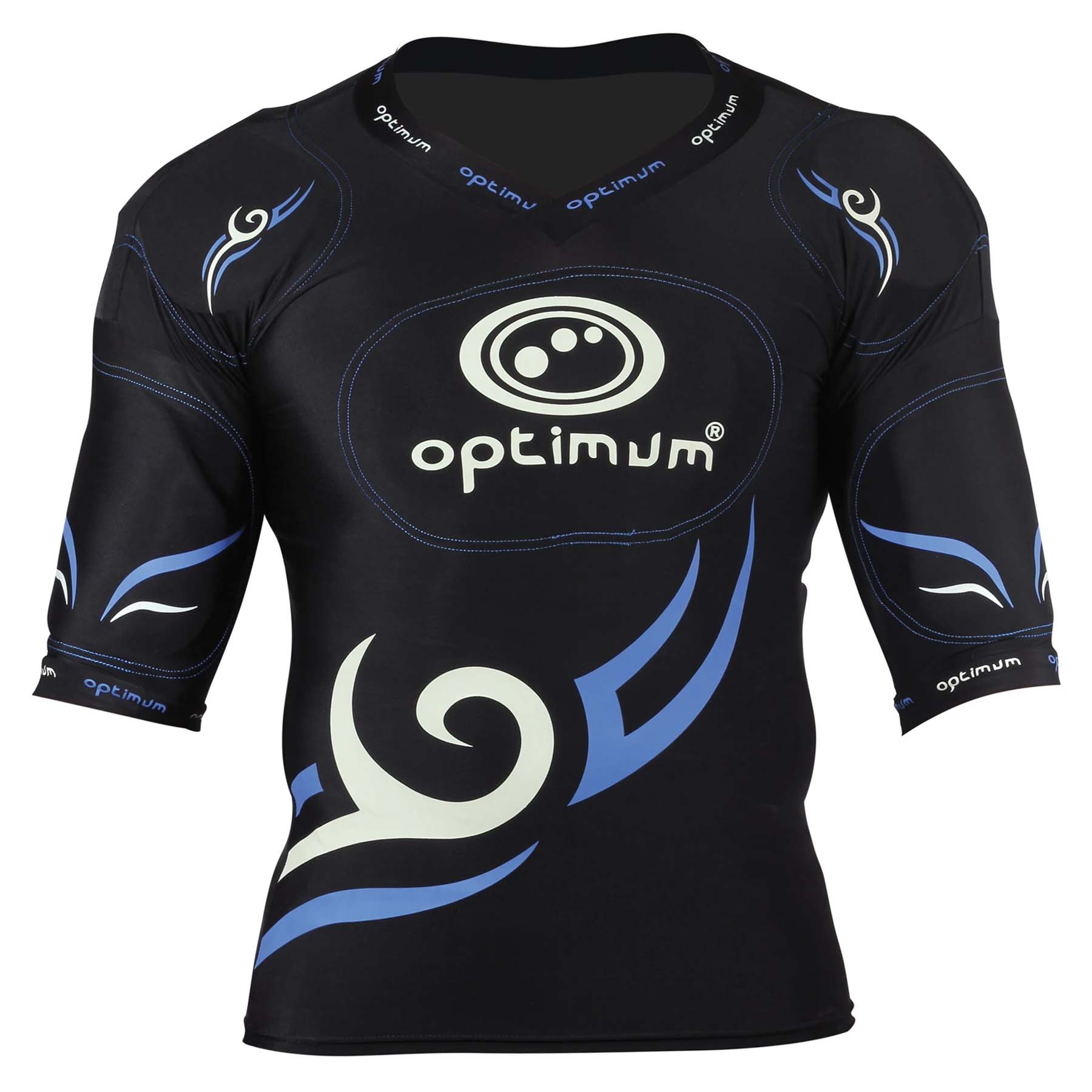 Optimum Tribal Five Pad Long Adult Rugby Body Protection Black/Blue