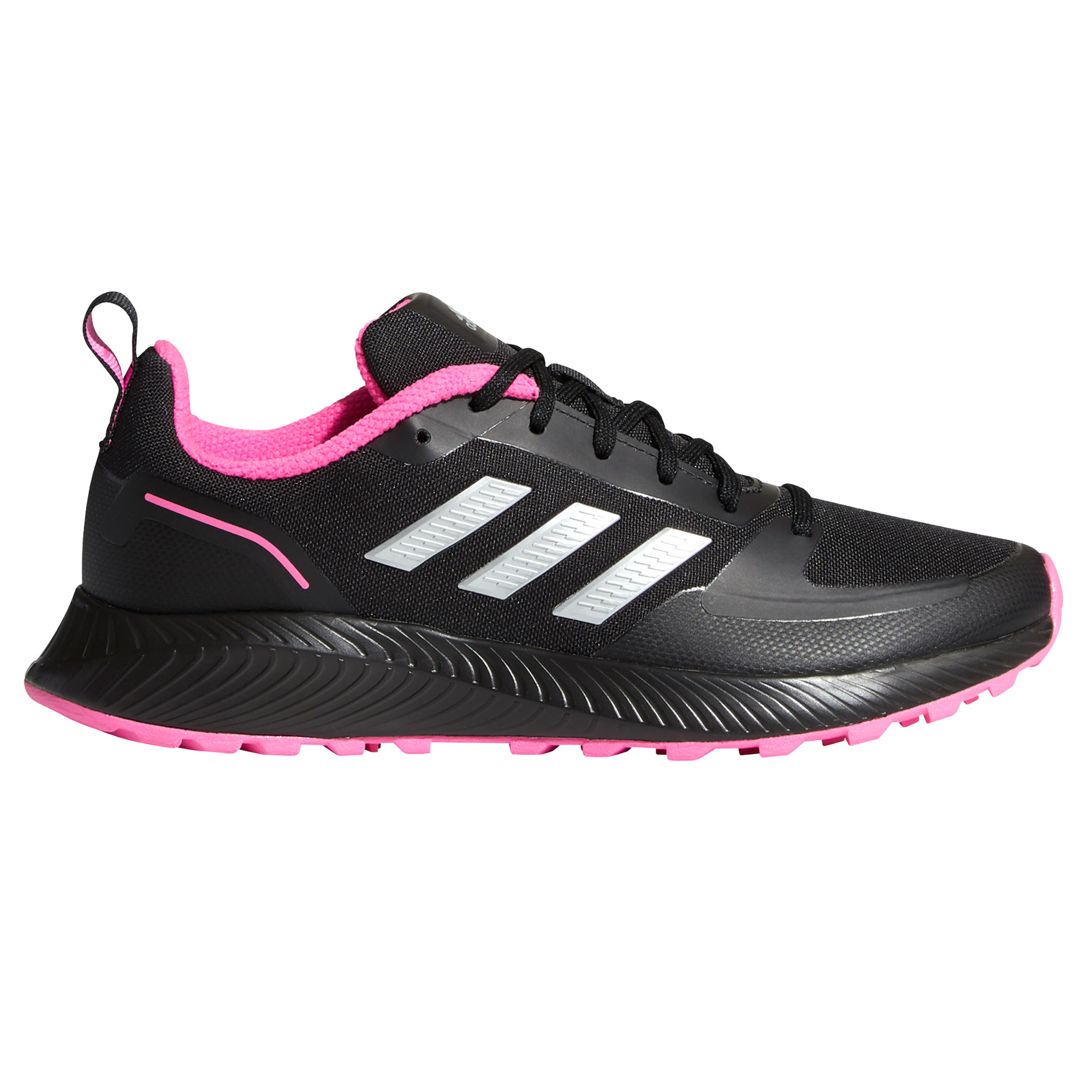 ADIDAS RUN FALCON 2.0 Womens Trail Running Trainer Shoe Black/Pink £54.