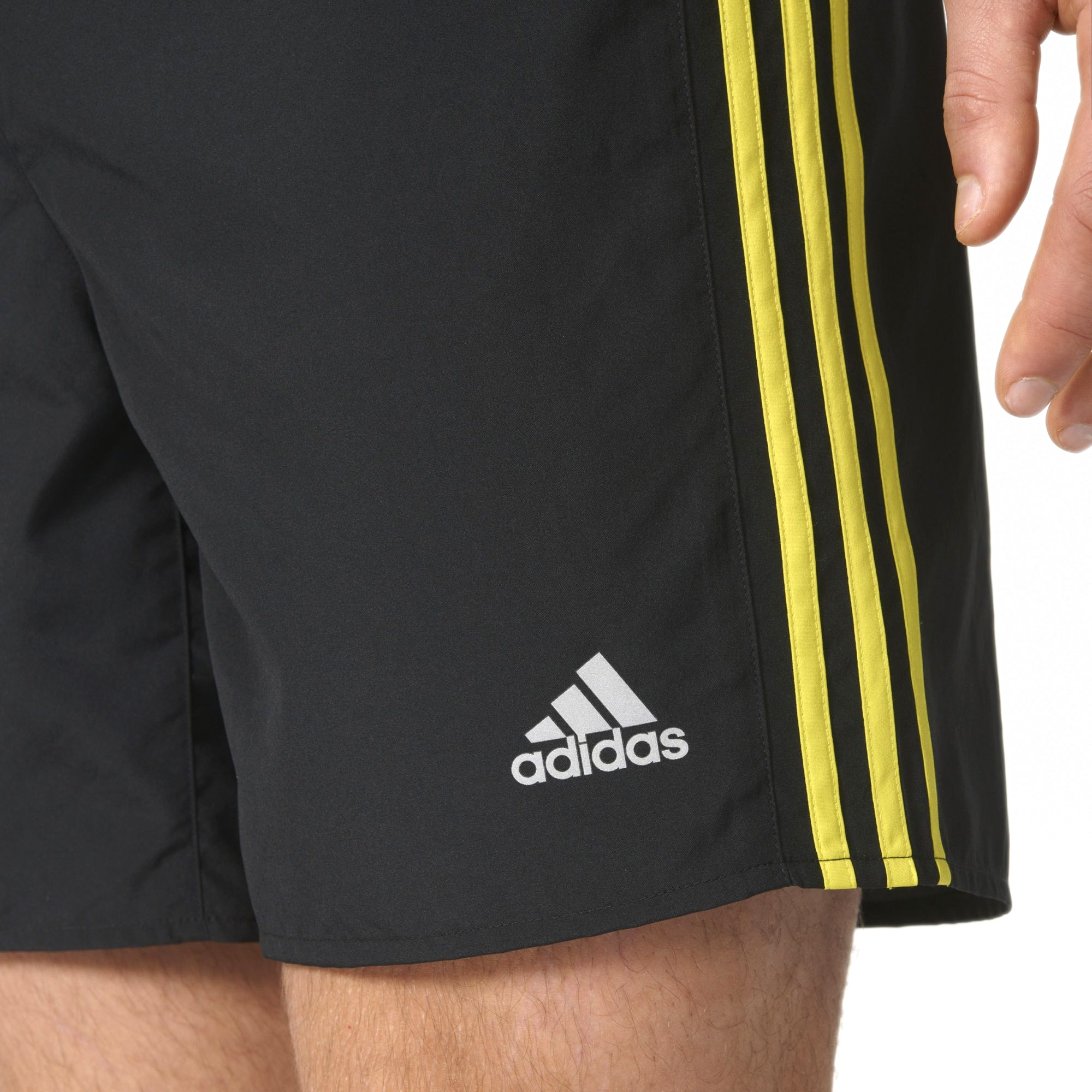 adidas Response 7" Mens Running Fitness Short Black / Yellow eBay