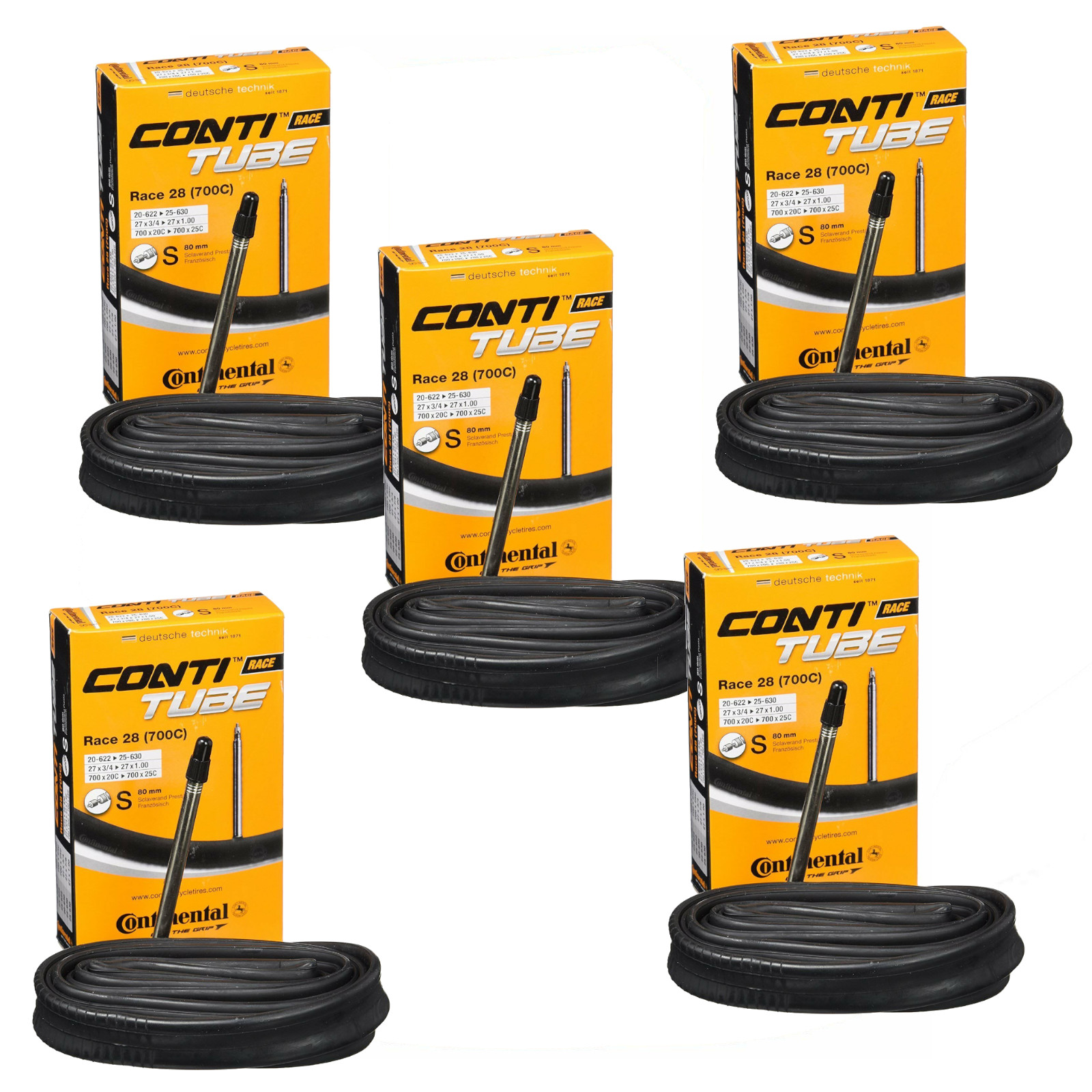 Continental Inner Tube Race 28 700c 42/60/80mm Road Bike Presta 20-25c Boxed